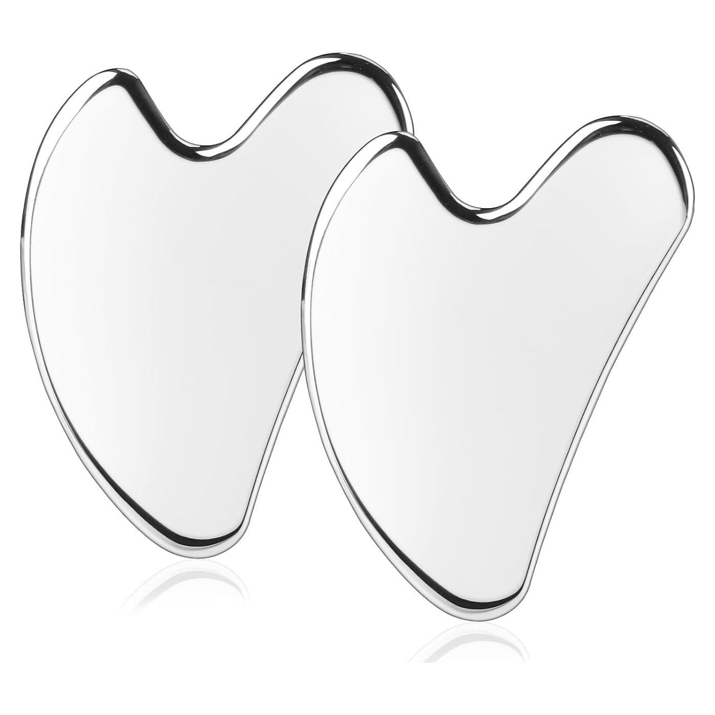 Herramientas Gua Sha Facial BTYMS - 2 Pcs Acero Inoxidable