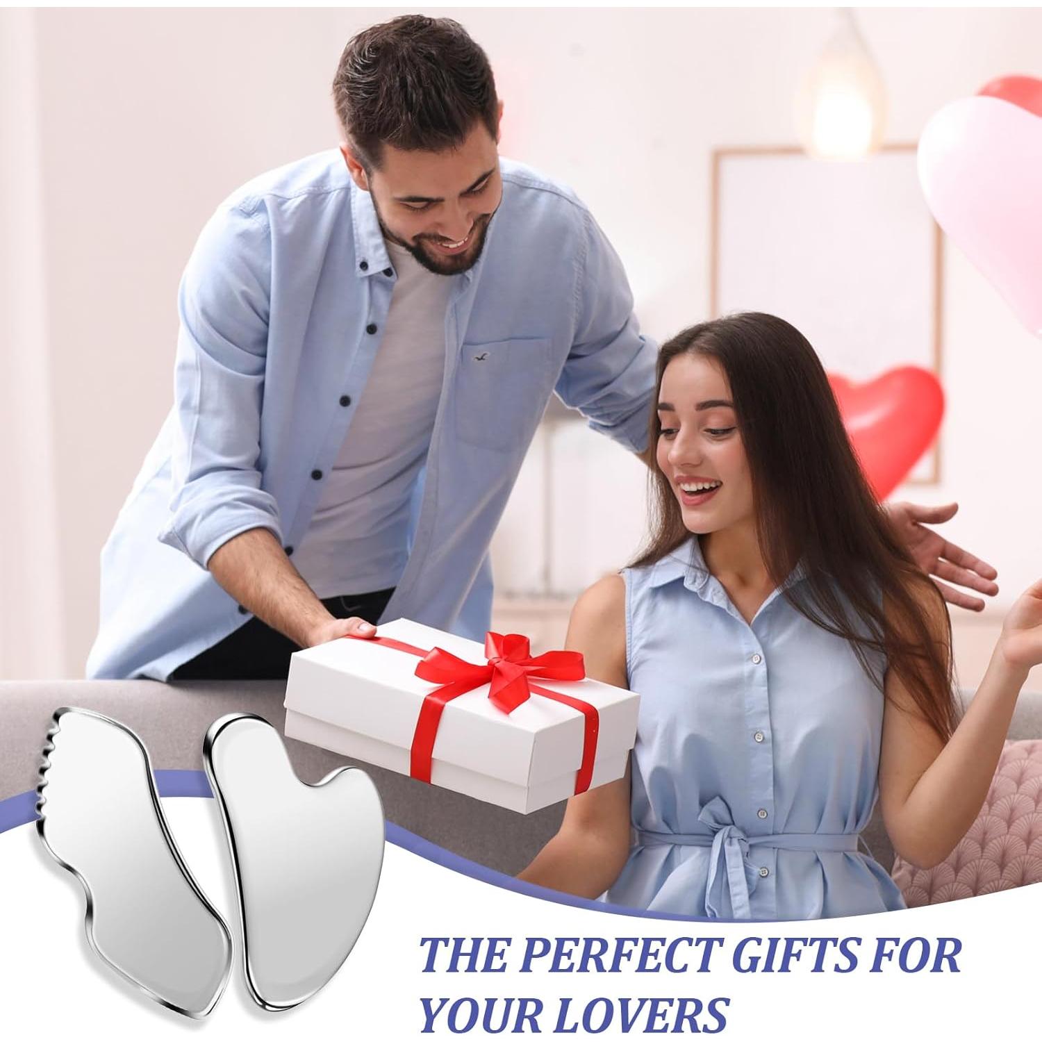 Juego de 2 Herramientas Faciales de Acero Inoxidable para Masaje