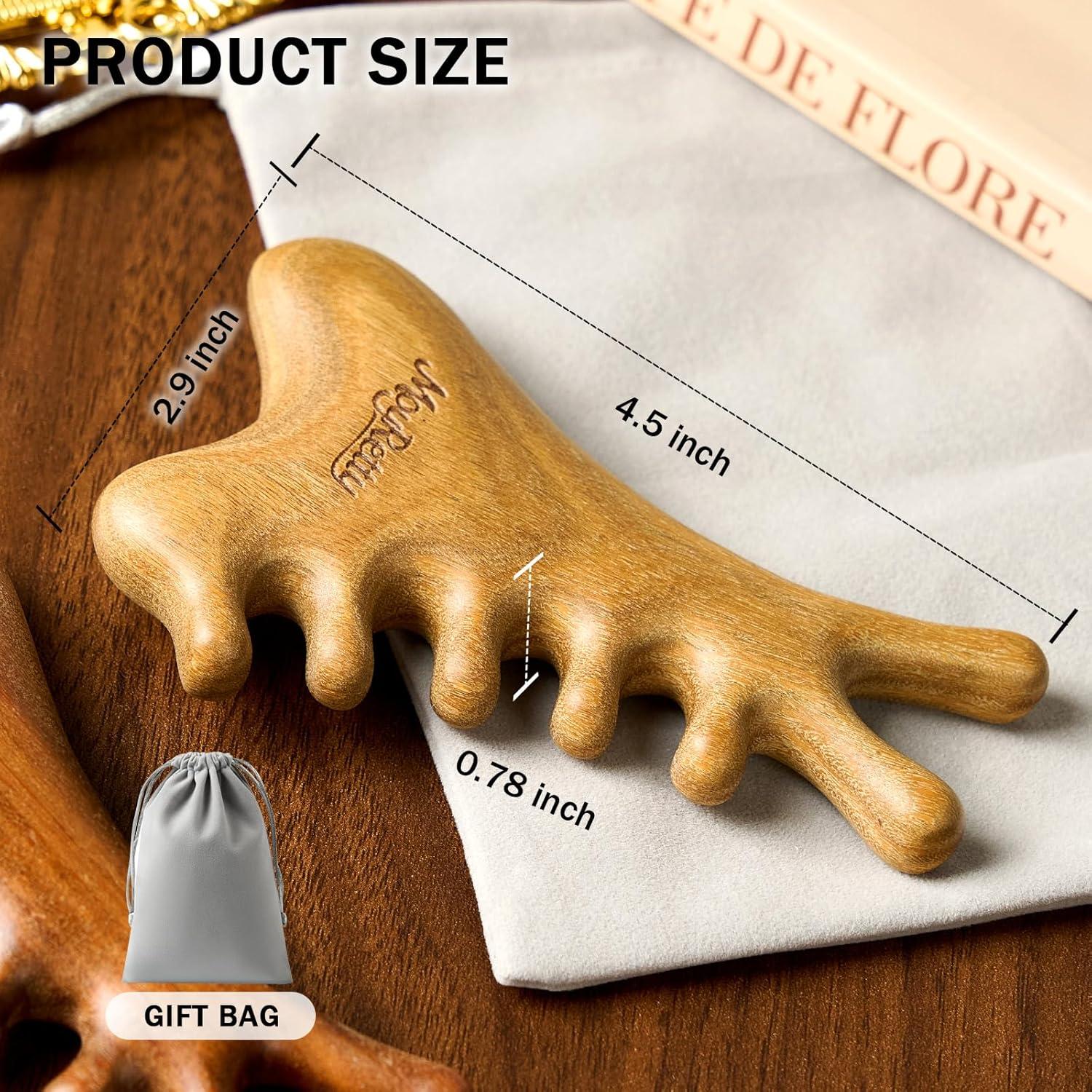 Herramienta Facial Gua Sha MoyRetty Sándalo Verde 4-en-1