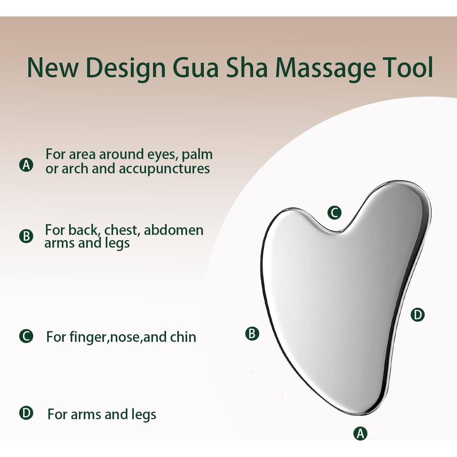 Juego de 2 herramientas Gua Sha DLYAUA de acero inoxidable