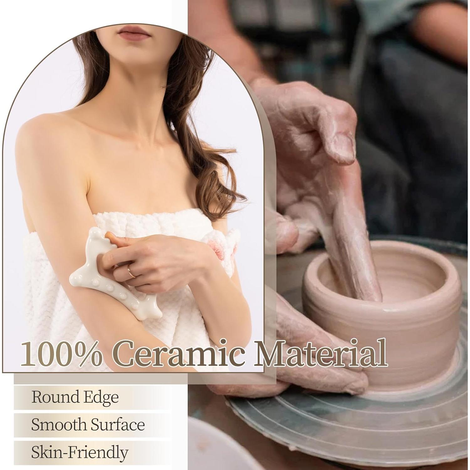 Herramienta de Masaje Gua Sha Cerámica InfiniteRelax 18.8cm