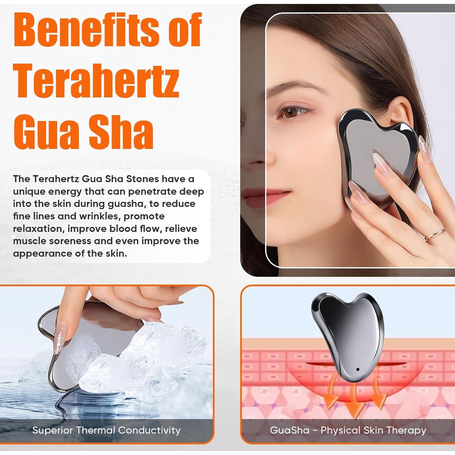 Gua Sha Facial de Terahercios InfiniteRelax - 7.62 cm, Alivio Tensión