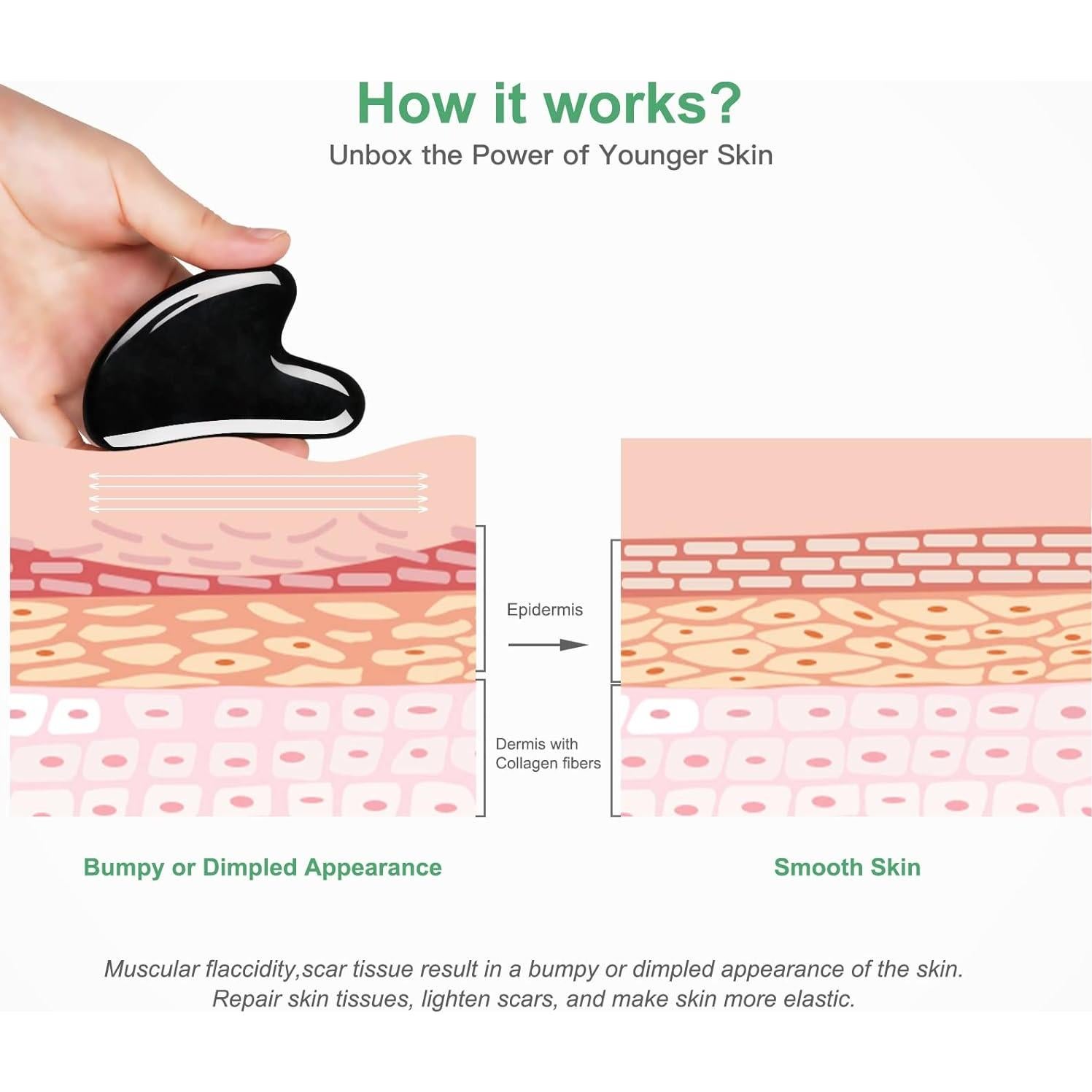 Herramienta de Masaje Gua Sha Airogym - 4 Piezas de Piedra Natural