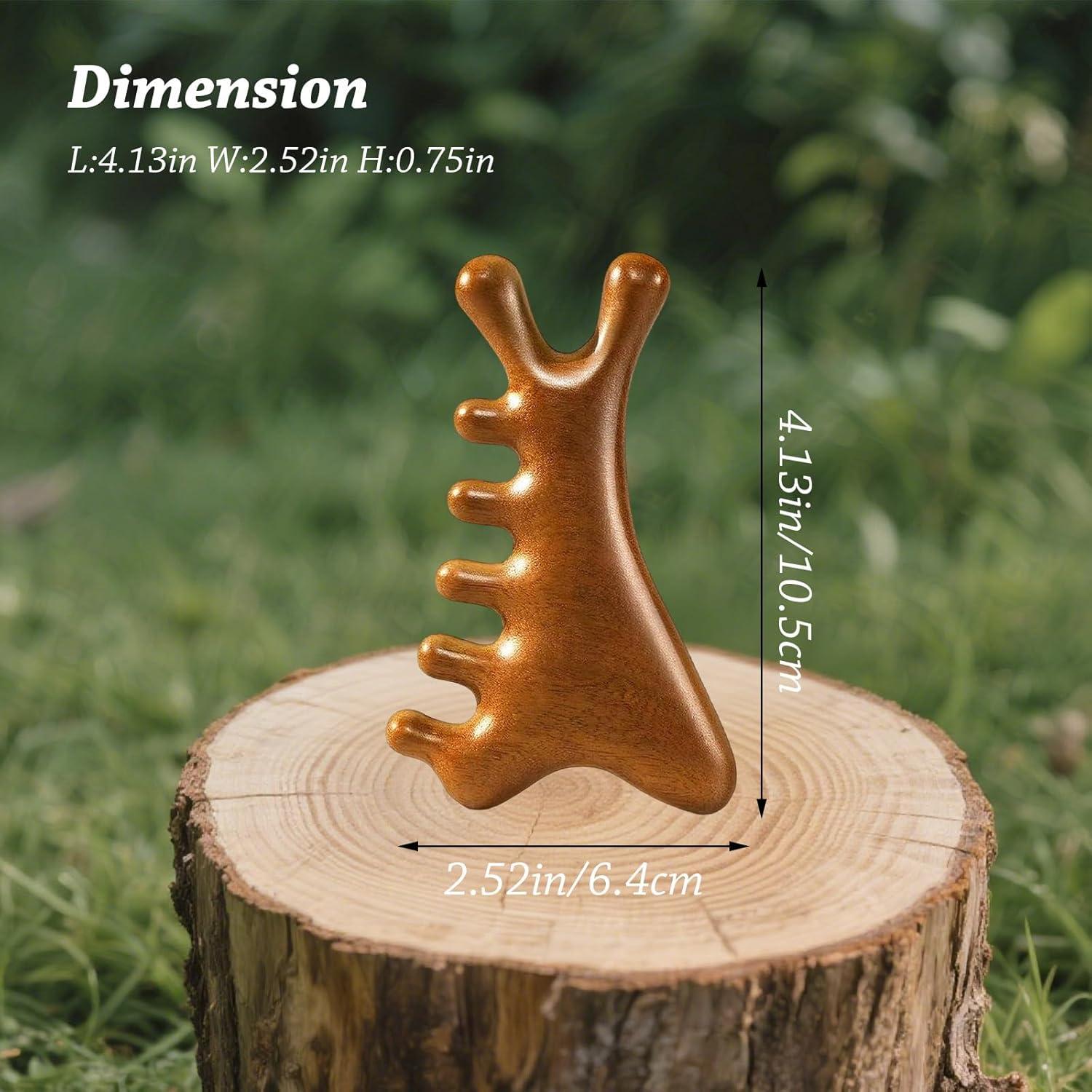 Herramienta de Masaje Gua Sha Sernia de Sándalo Natural 4-en-1