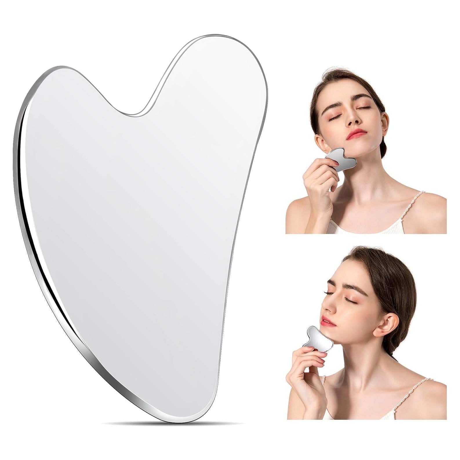 Herramienta Gua Sha Facial VGY de Acero Inoxidable 8.6cm