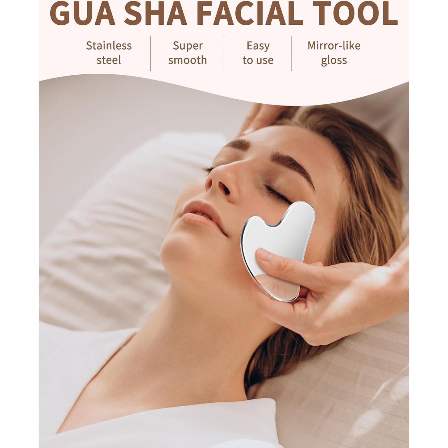 Herramienta Gua Sha Facial VGY de Acero Inoxidable 8.6cm