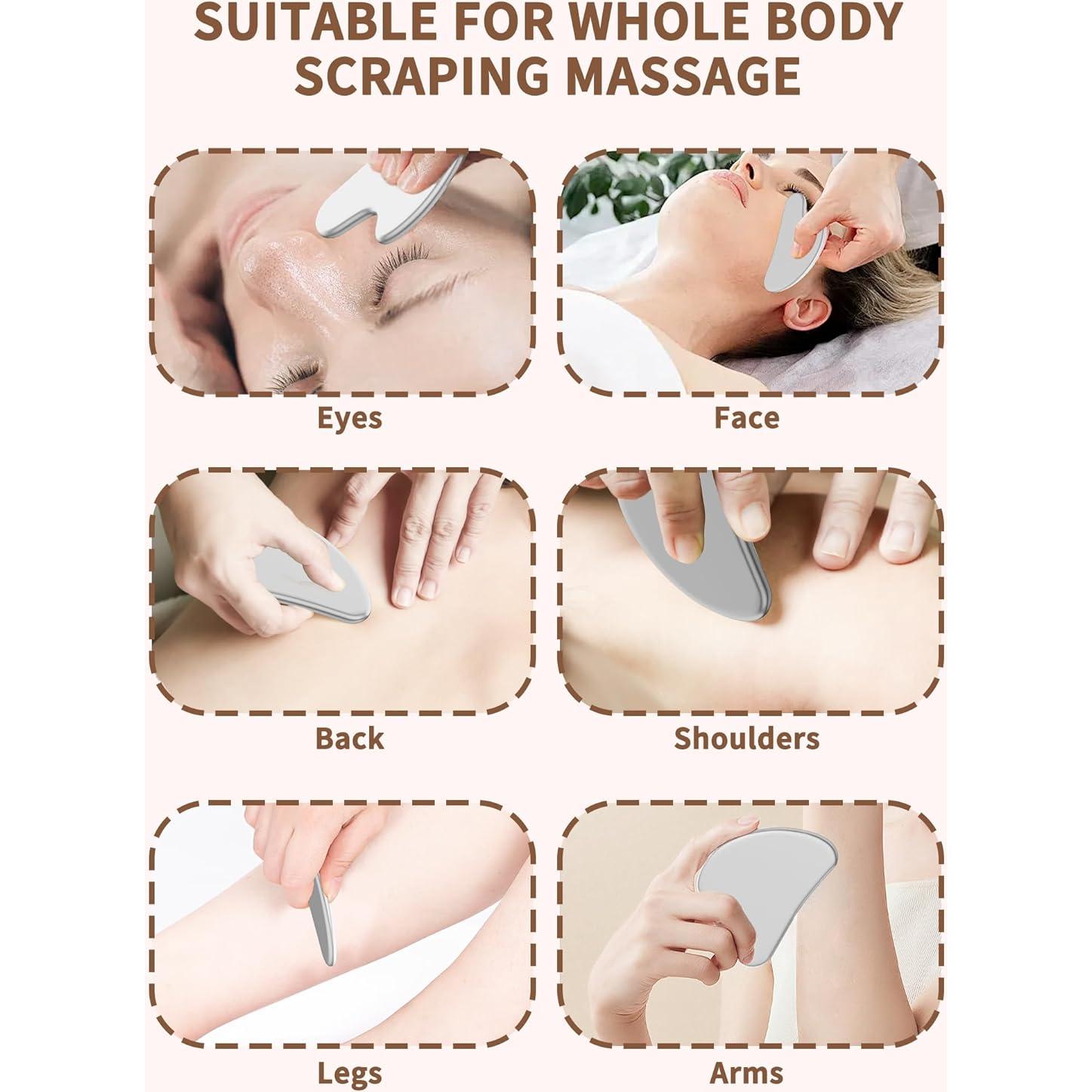 Herramienta Gua Sha Facial VGY de Acero Inoxidable 8.6cm