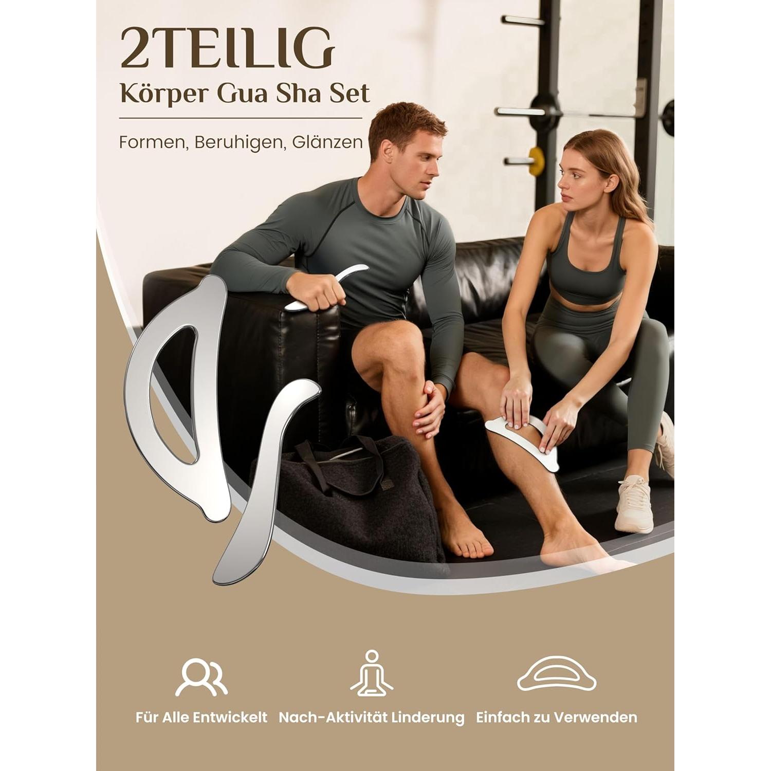 Juego de Herramientas de Gua Sha Rena Chris - Acero Inoxidable