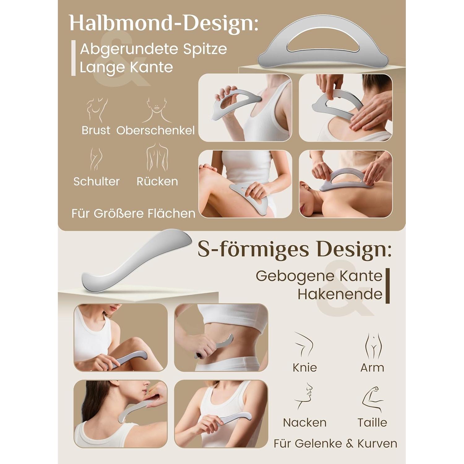 Juego de Herramientas de Gua Sha Rena Chris - Acero Inoxidable