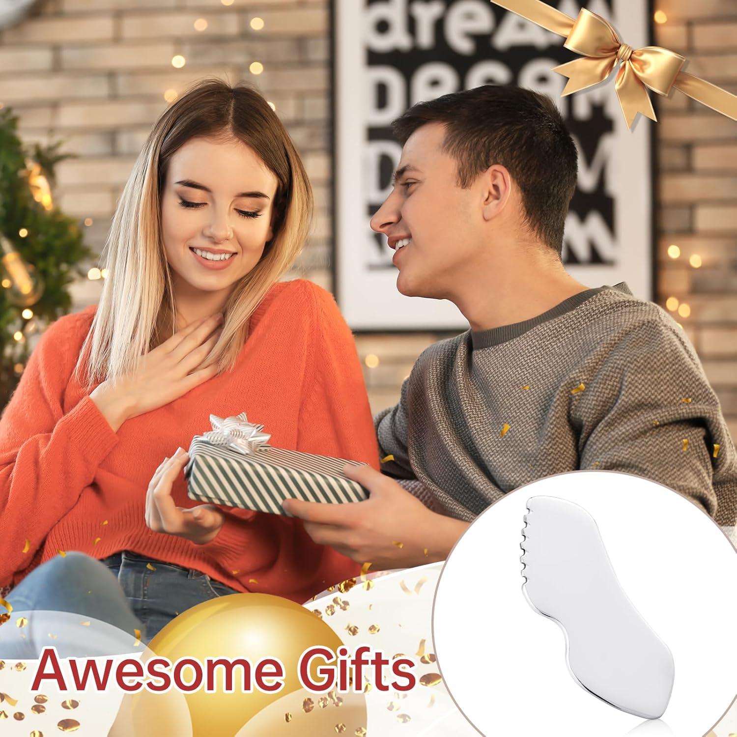 Herramienta Gua Sha Facial Acero Inoxidable FSwsawX FH-1T2E-WM2L