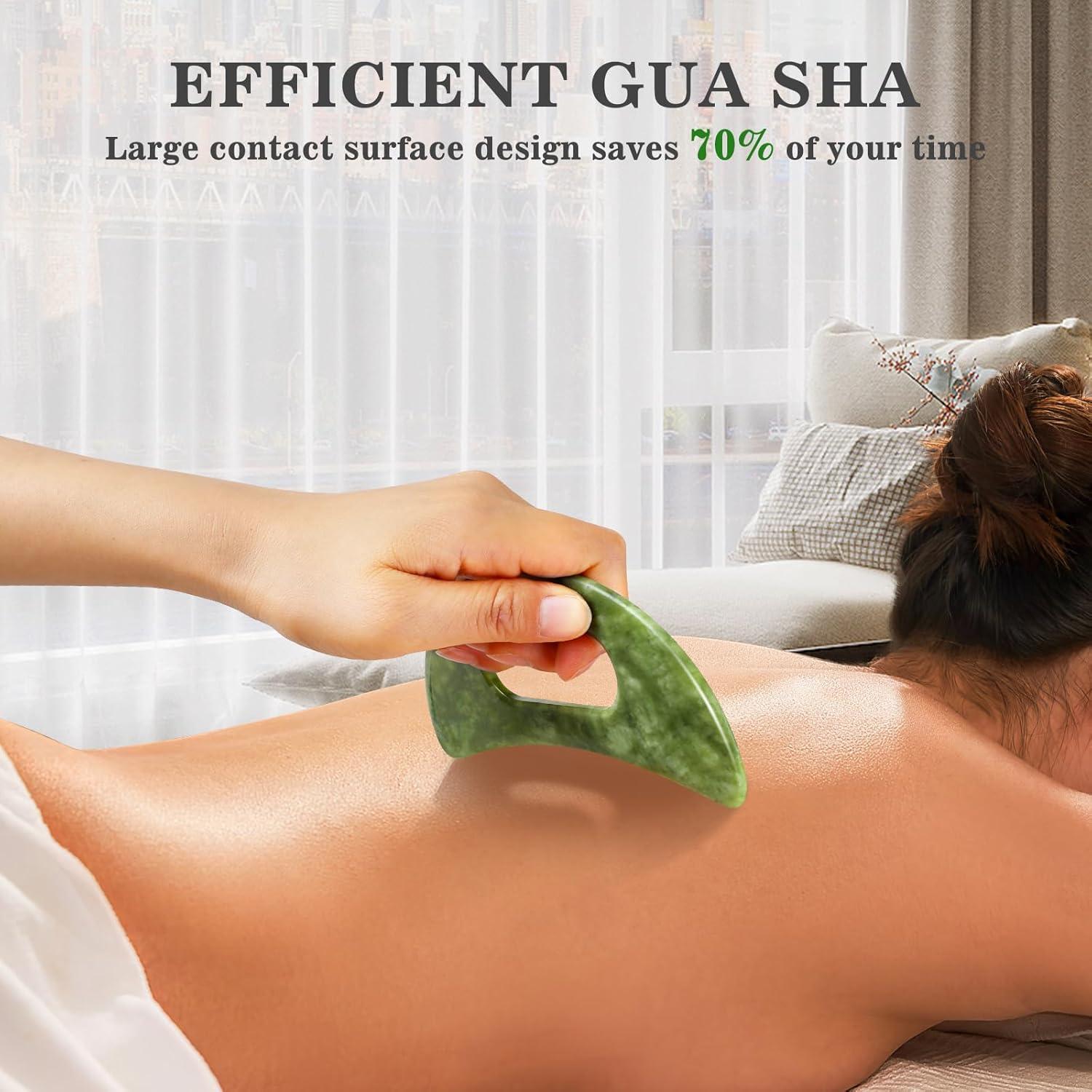 Set de Masaje Gua Sha de Jade Mierbai 3 en 1 - Anticelulitis