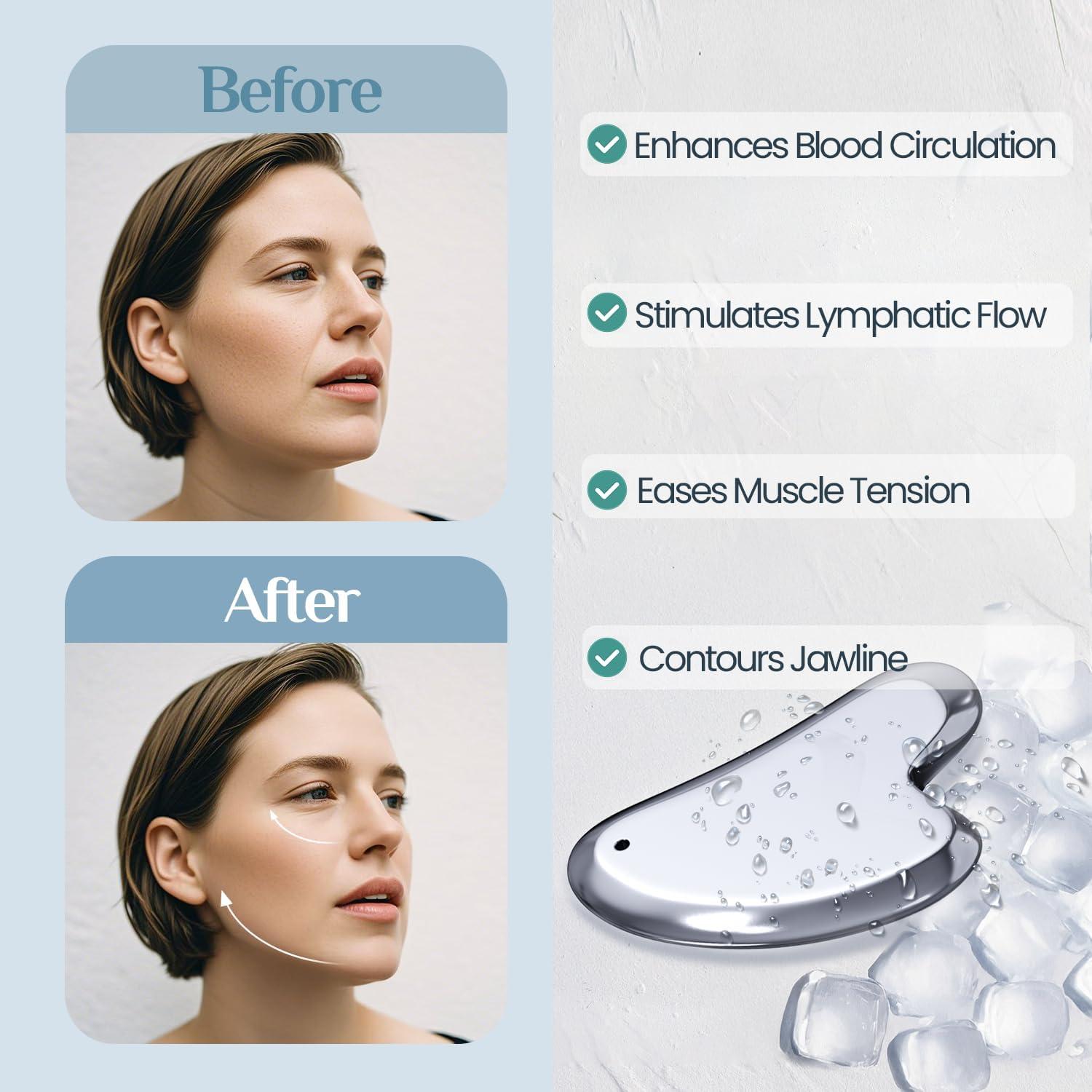 Herramienta Facial Gua Sha Rena Chris Teraherzo 10.4x6.9cm