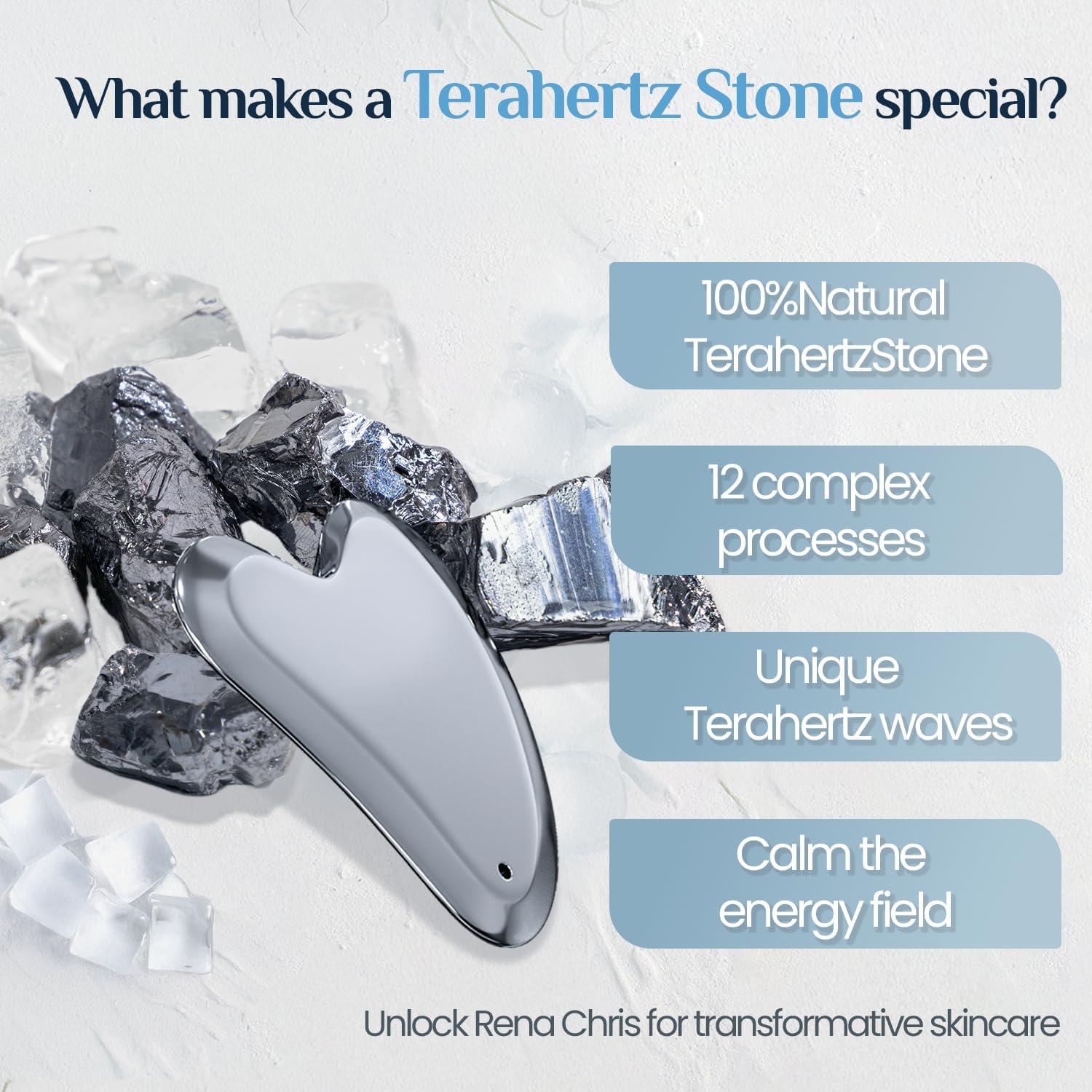 Herramienta Facial Gua Sha Rena Chris Teraherzo 10.4x6.9cm