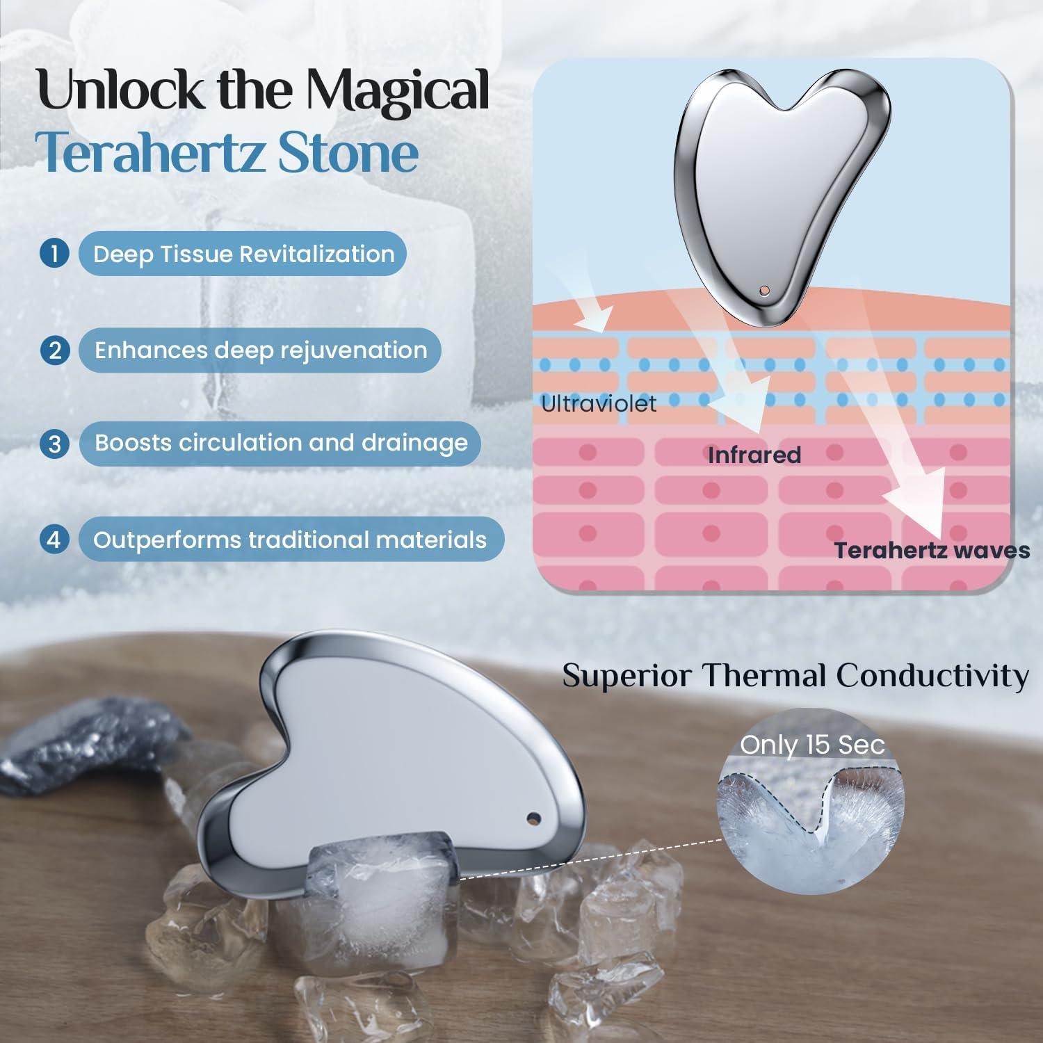 Herramienta Facial Gua Sha Rena Chris Teraherzo 10.4x6.9cm