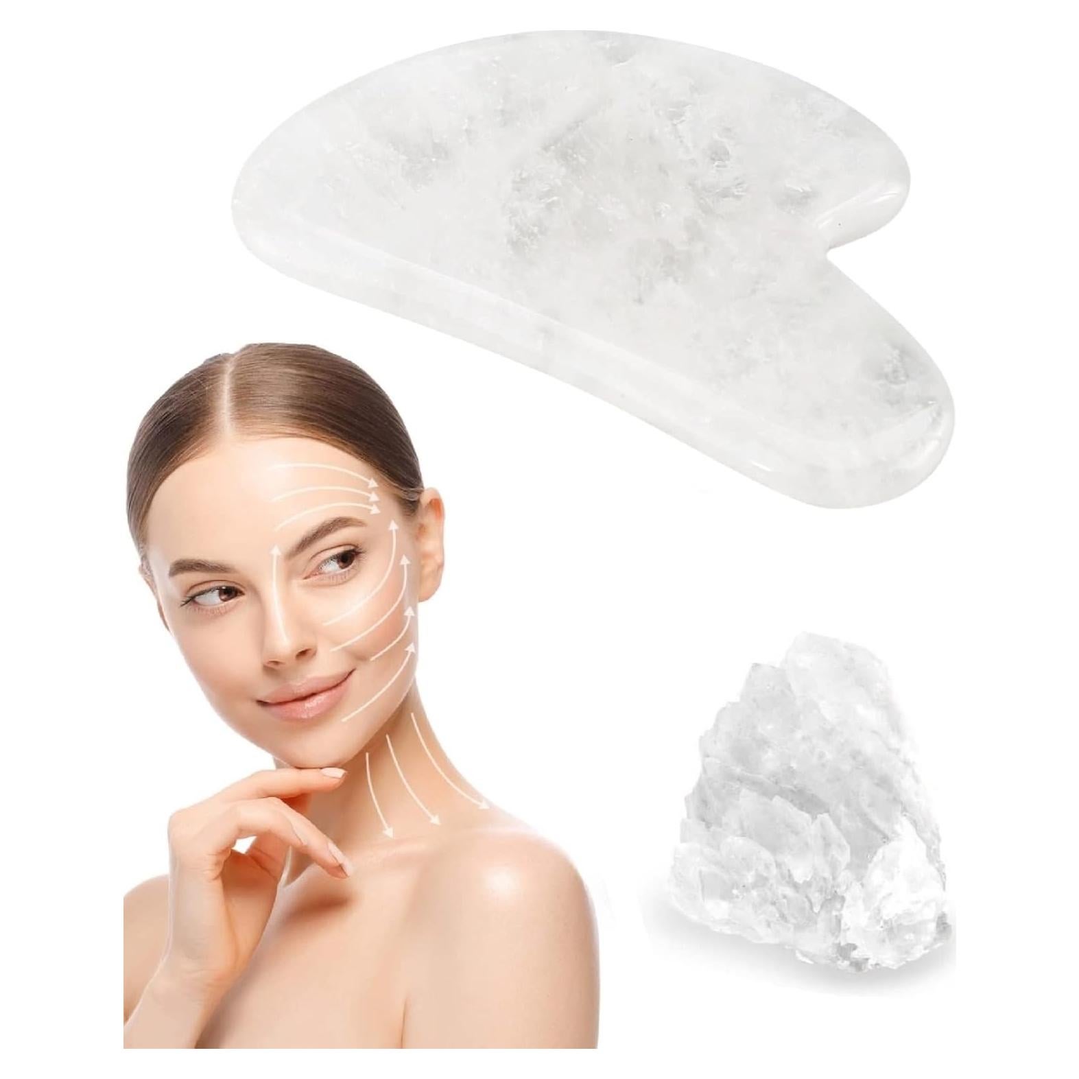 Herramienta Gua Sha de Cuarzo Blanco Natural GUASHAPE - Facial
