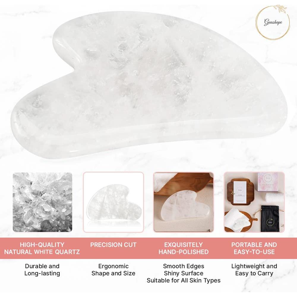Herramienta Gua Sha de Cuarzo Blanco Natural GUASHAPE - Facial