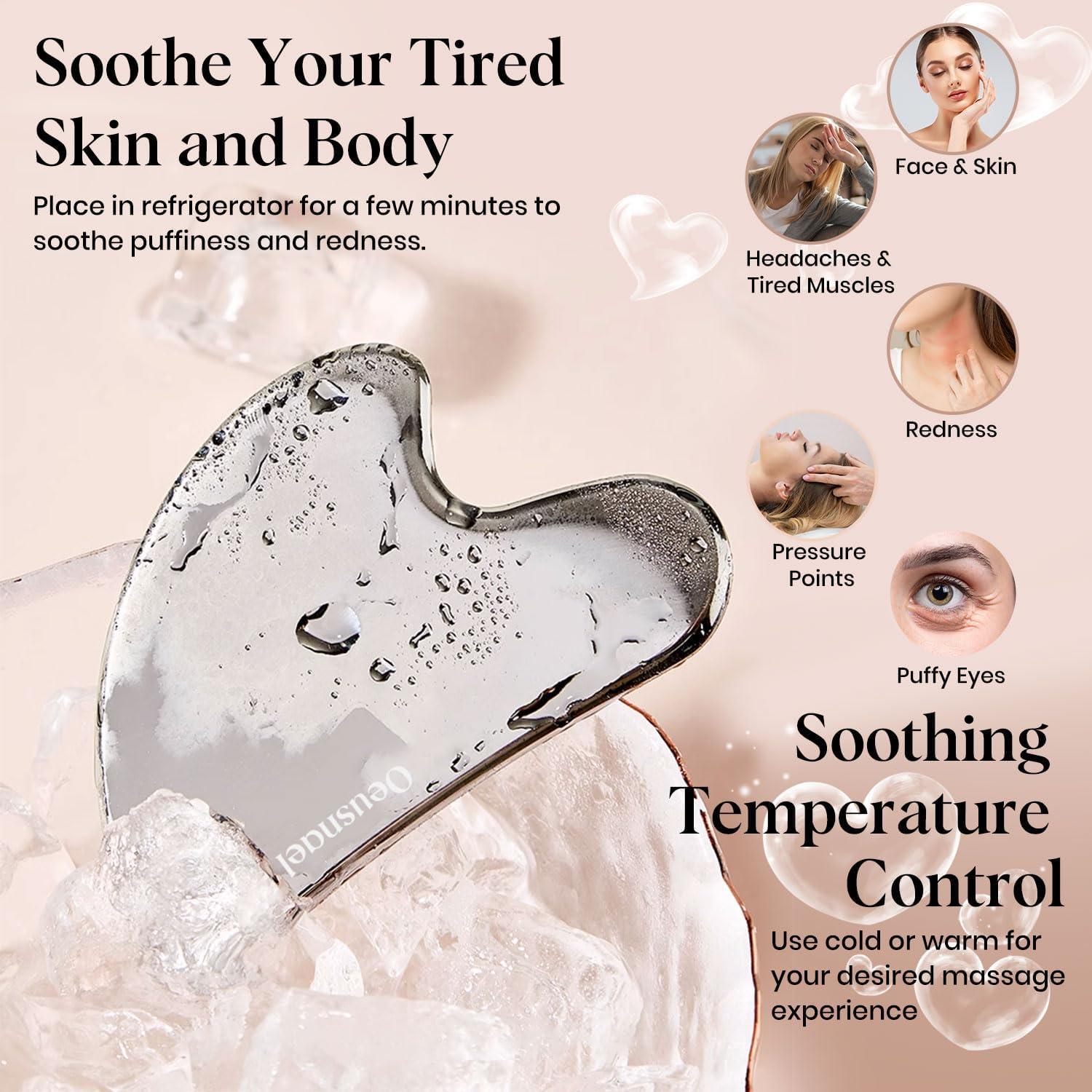 Herramienta Gua Sha Acero Inoxidable Oeusnael 8.4x6.1cm