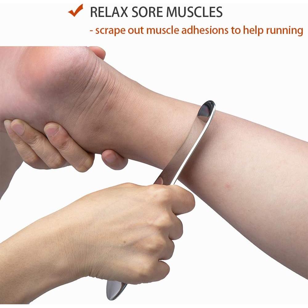 Herramienta Gua Sha Allshow de Acero Inoxidable 17.8x3.8cm