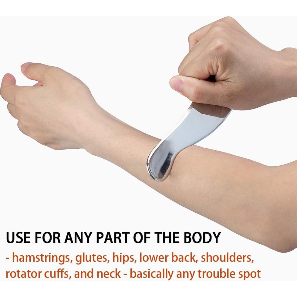 Herramienta Gua Sha Allshow de Acero Inoxidable 17.8x3.8cm