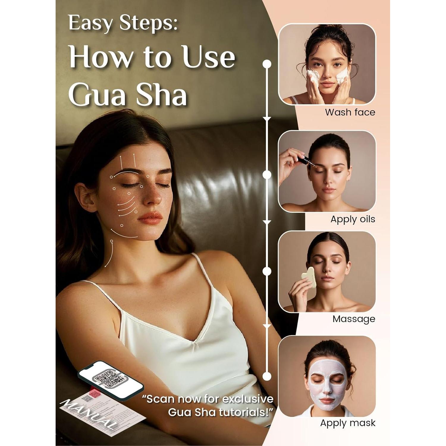 Herramienta Gua Sha Facial Rena Chris de Silicona 7.1x4.6cm