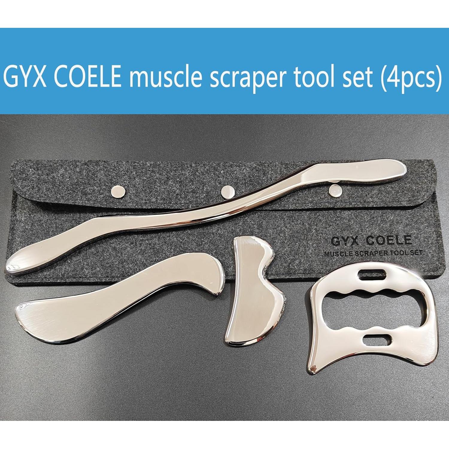 Conjunto Gua Sha de Acero Inoxidable 4 en 1 GYX COELE