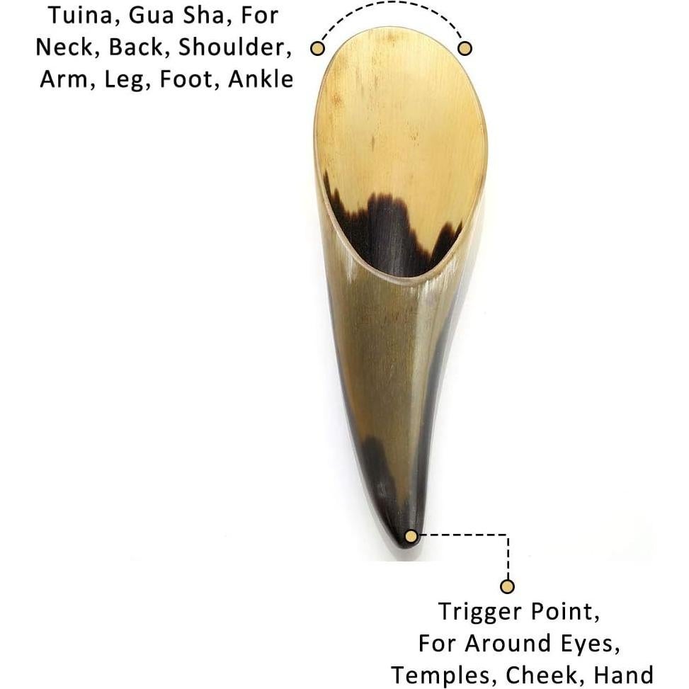 Set de Masaje Gua Sha Jovivi 2 Piezas Cuerno Natural