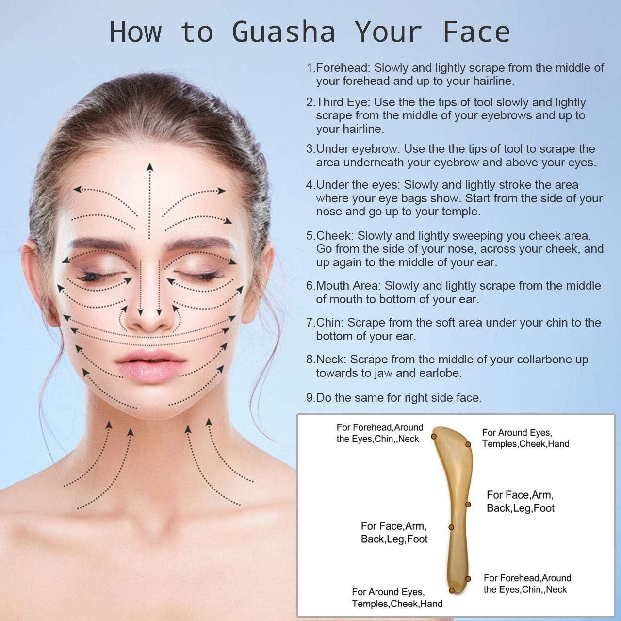 Set de Masaje Gua Sha Jovivi 2 Piezas Cuerno Natural