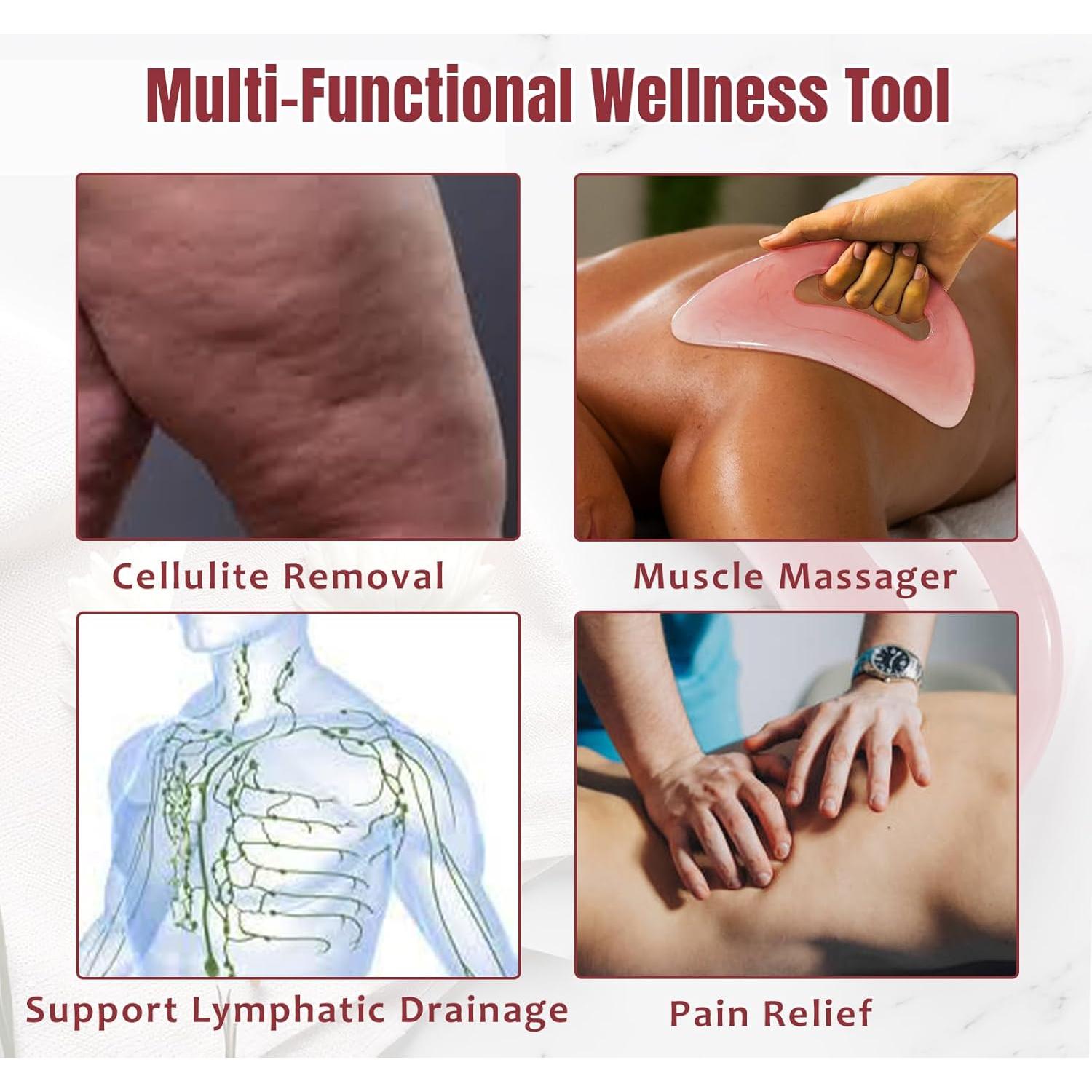 Herramienta Gua Sha Grande RAAFI para Drenaje Linfático y Celulitis