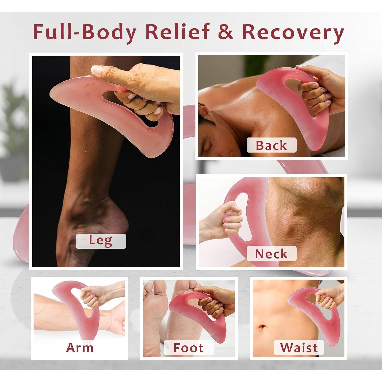 Herramienta Gua Sha Grande RAAFI para Drenaje Linfático y Celulitis