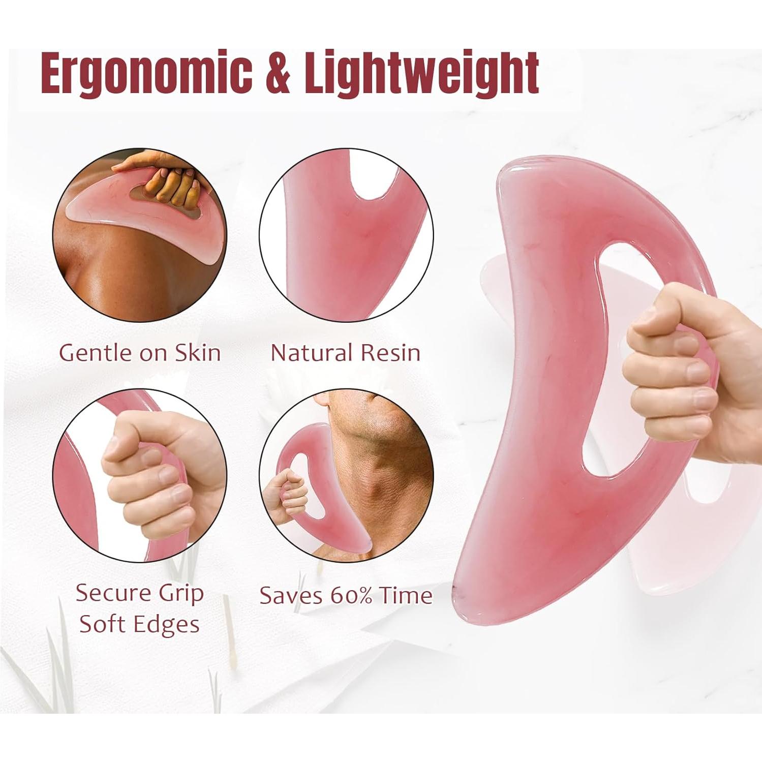 Herramienta Gua Sha Grande RAAFI para Drenaje Linfático y Celulitis
