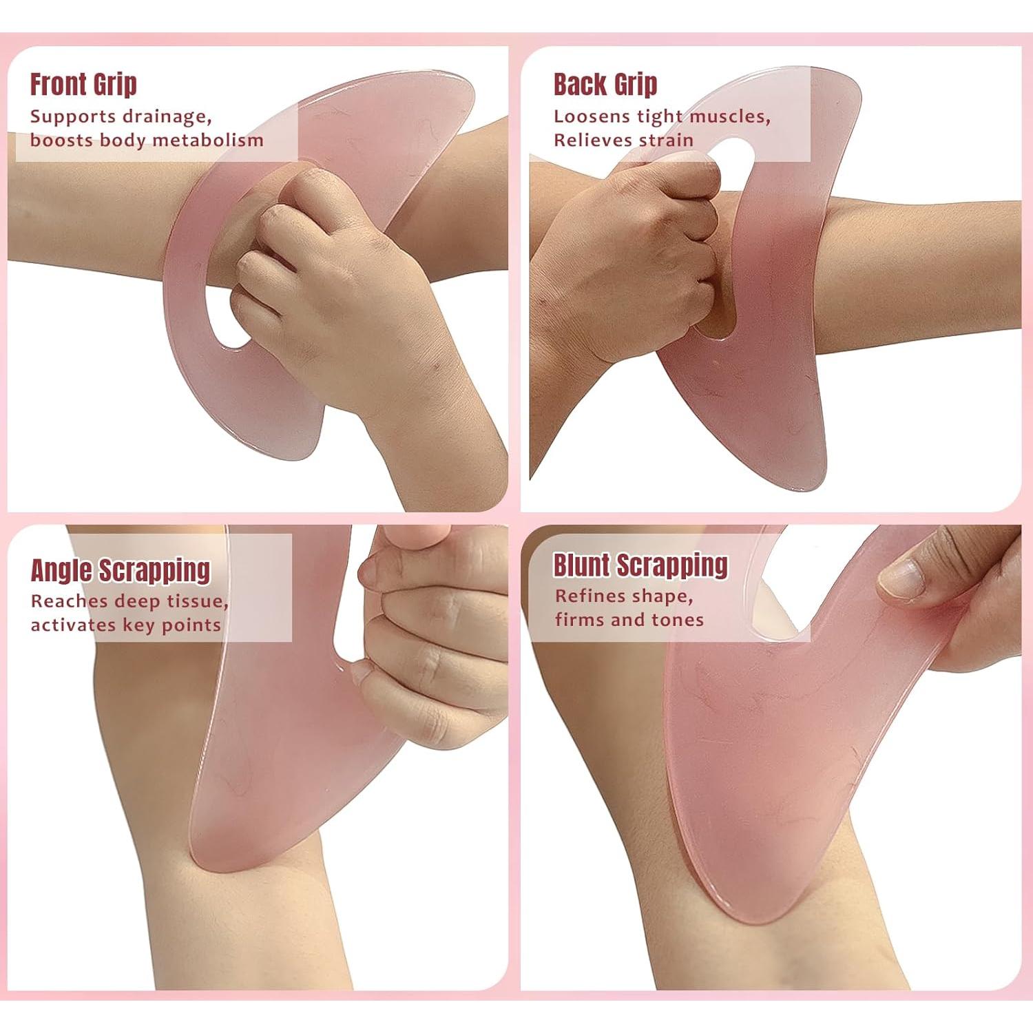 Herramienta Gua Sha Grande RAAFI para Drenaje Linfático y Celulitis