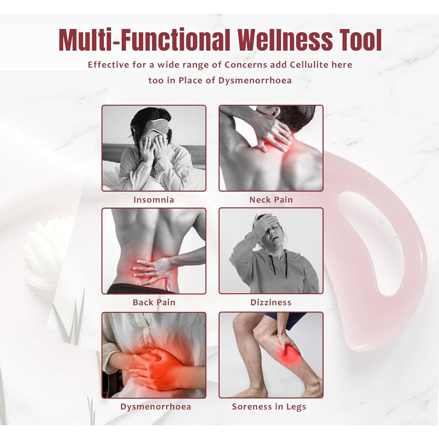 Herramienta Gua Sha Grande RAAFI para Drenaje Linfático y Celulitis