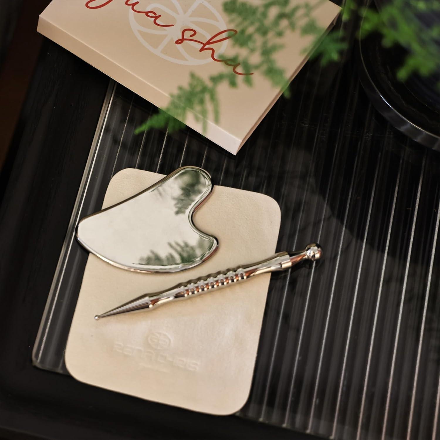 Bolígrafo de Acupuntura Rena Chris y Gua Sha Acero Inoxidable