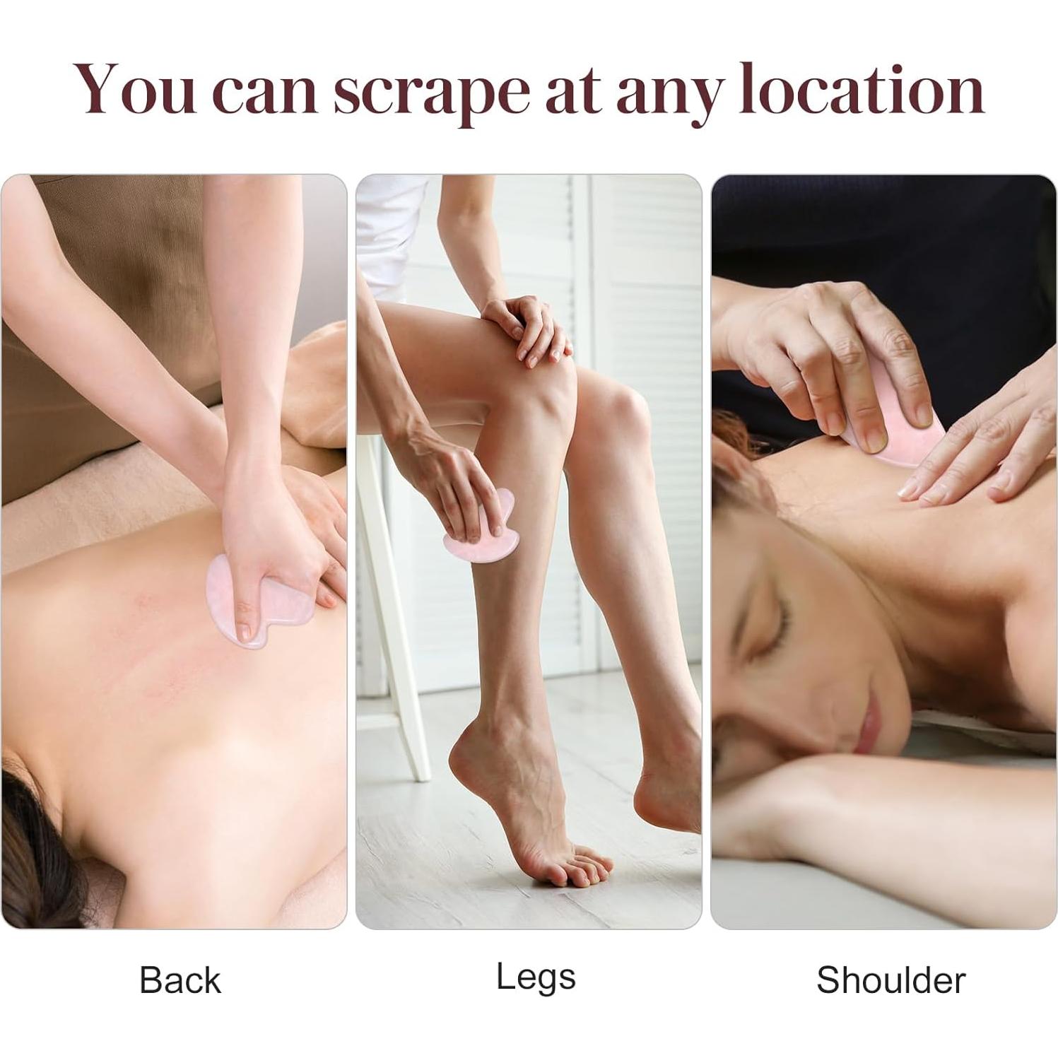 Herramienta Gua Sha de Jade Rosenice para Cuidado Facial 7.8cm