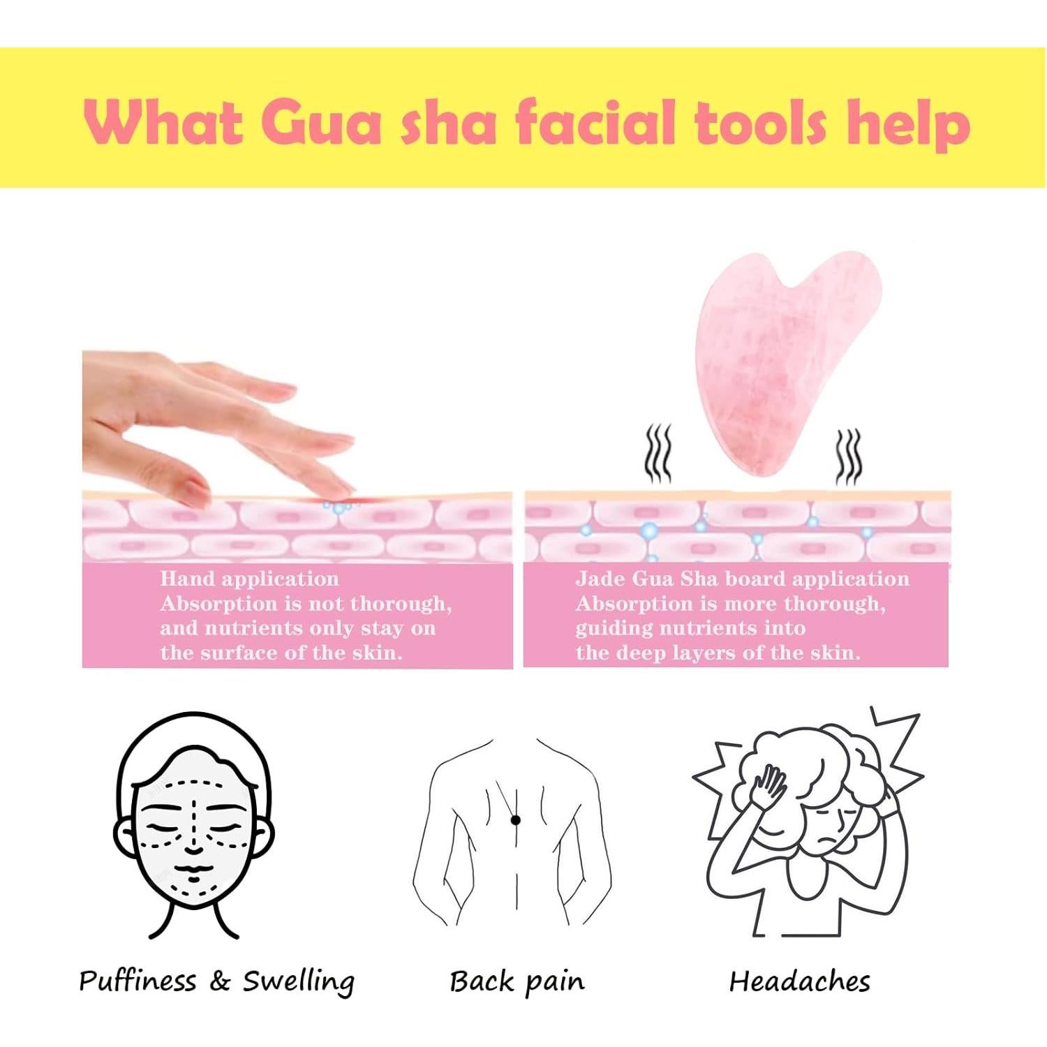 Juego de Gua Sha y Rodillo Facial Samherome - Jade Rosa Natural