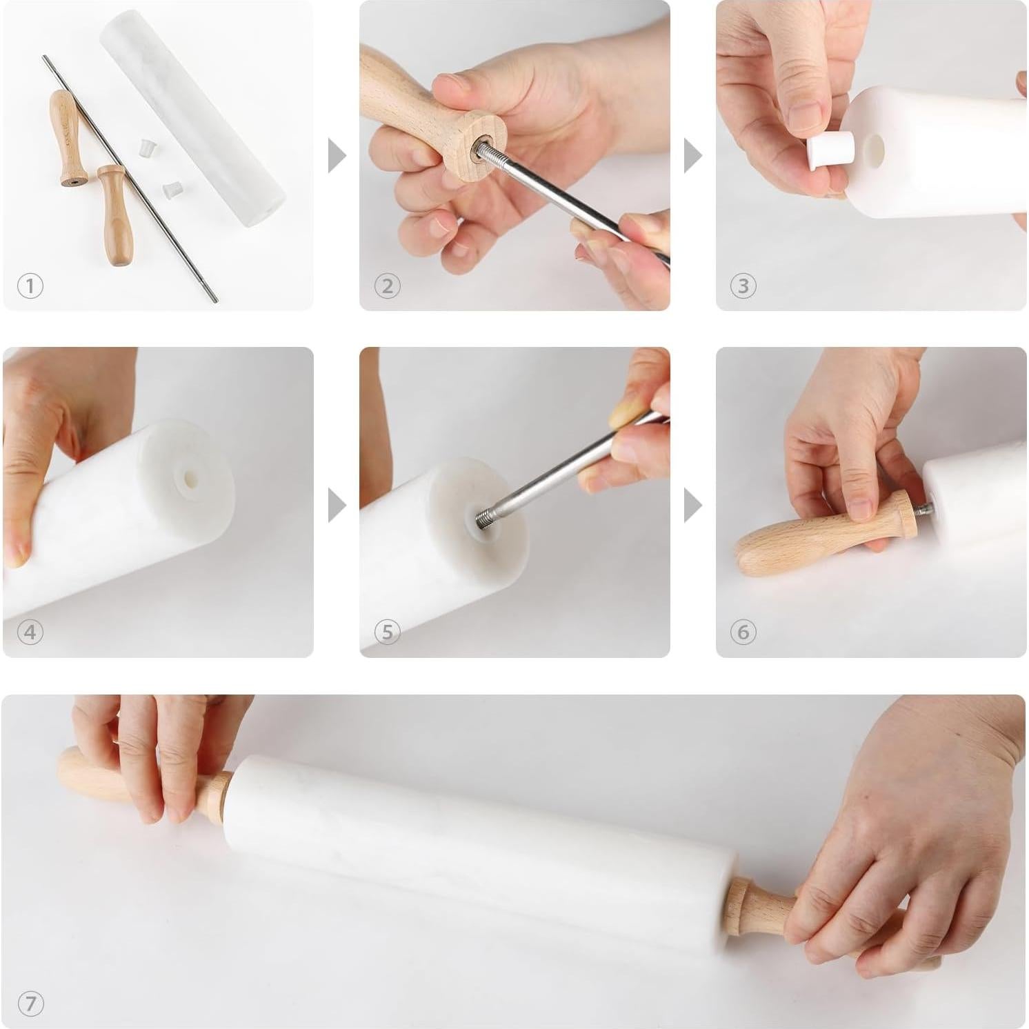 Rodillo de Mármol Koville 1.30 kg Antiadherente 45.97 cm