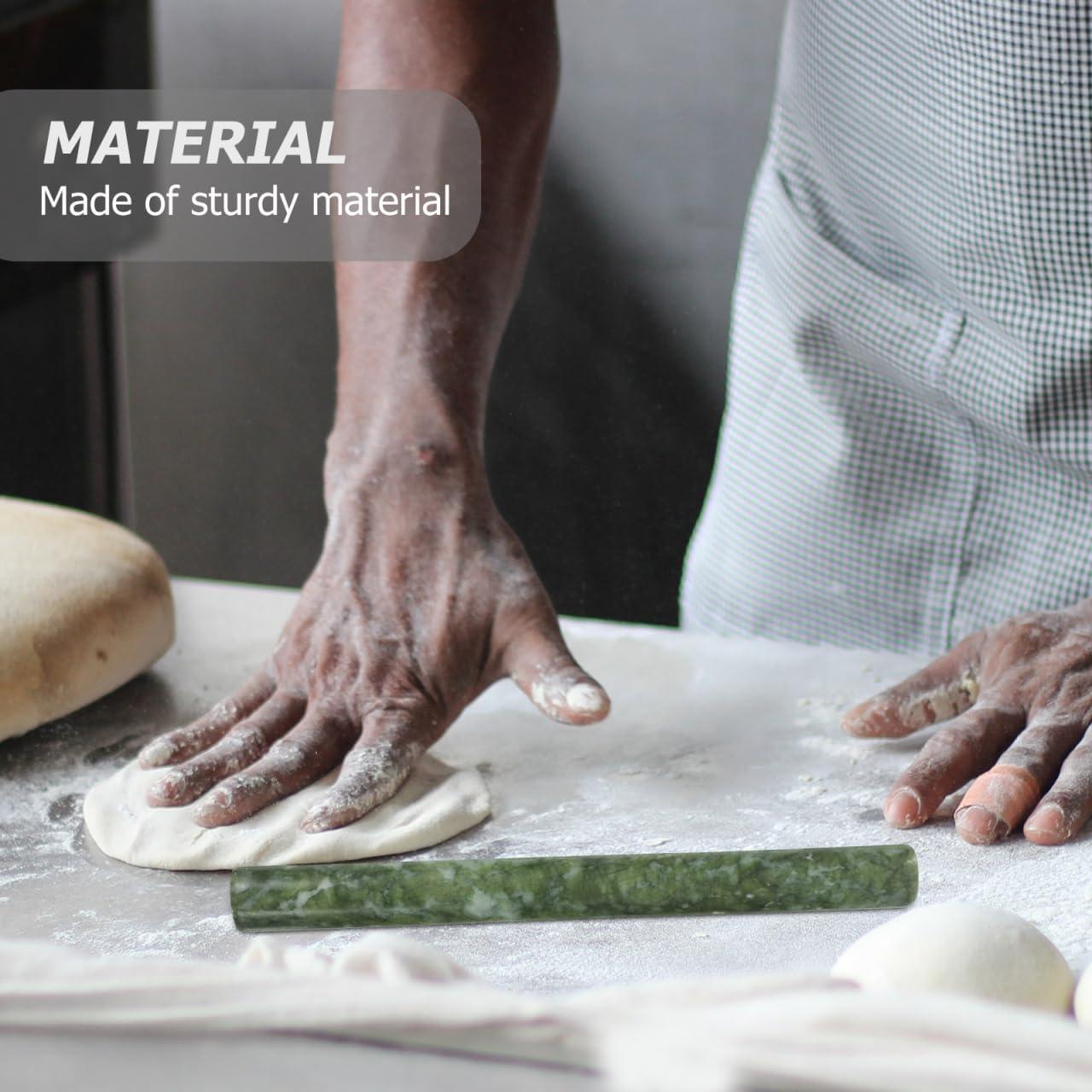 Rodillo de masa Amosfun de mármol verde 26 cm - Herramienta de cocina