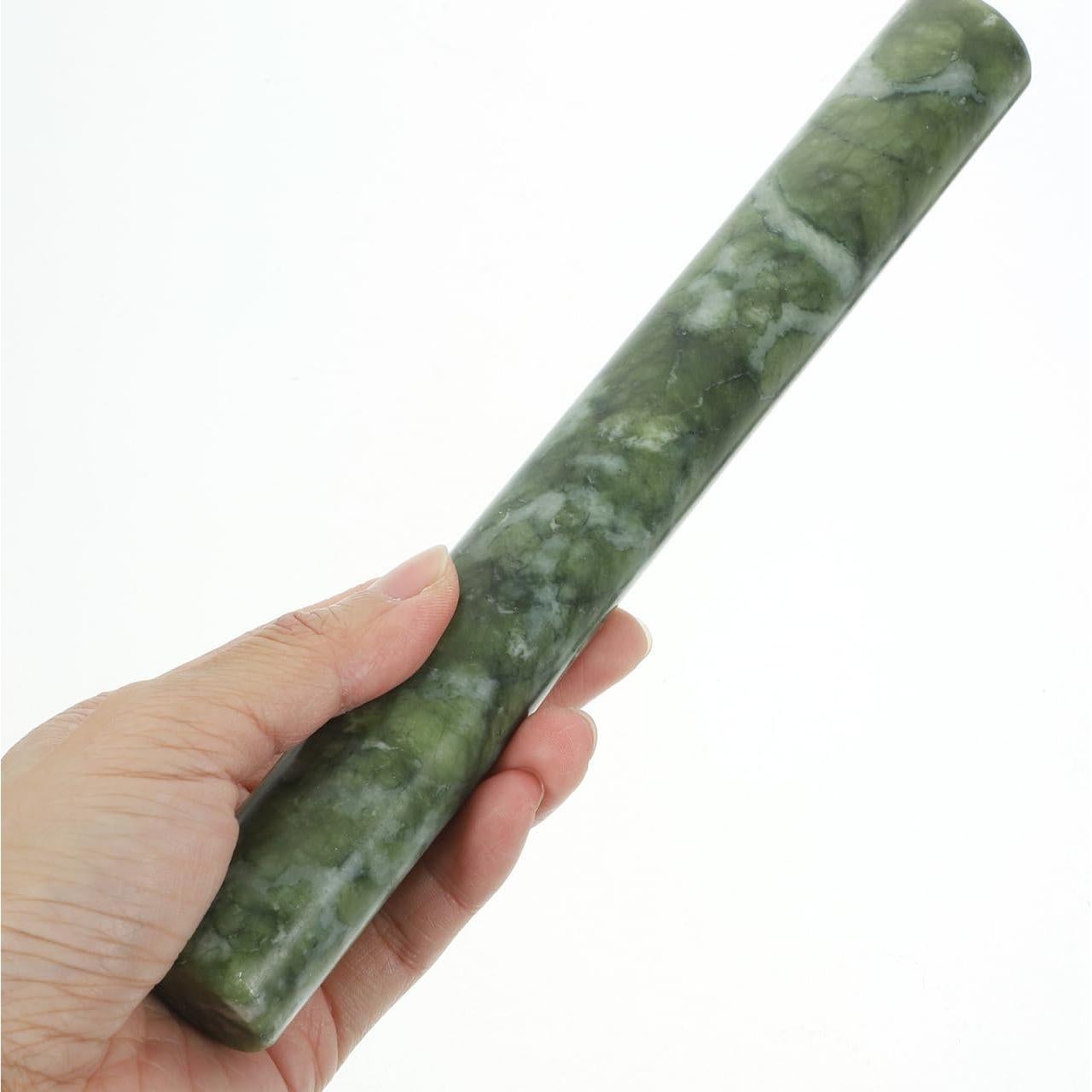 Rodillo de masa Amosfun de mármol verde 26 cm - Herramienta de cocina