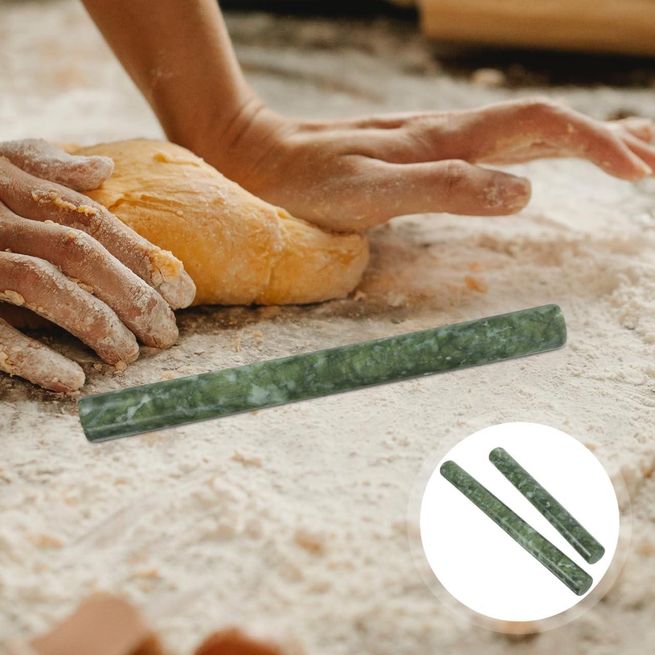 Rodillo de masa Amosfun de mármol verde 26 cm - Herramienta de cocina
