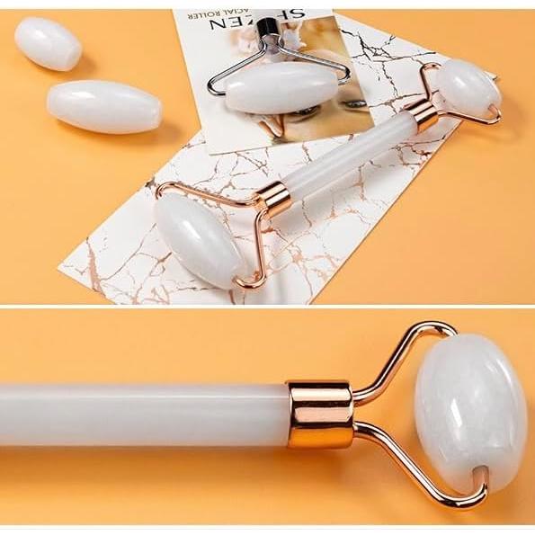 Rodillo Facial de Jade Blanco Natural MKGEXF - Cuidado de Piel