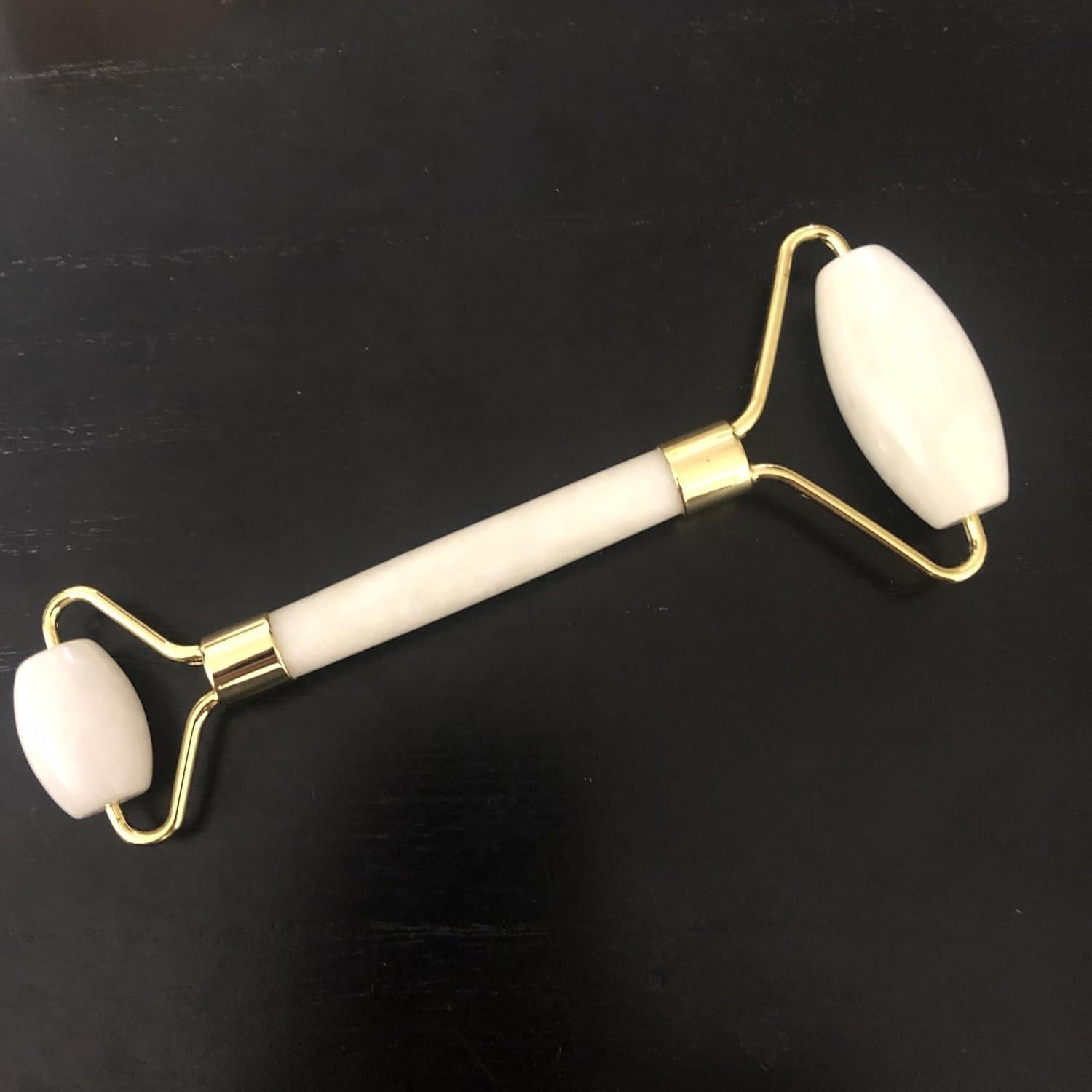 Rodillo Facial de Jade Blanco Natural MKGEXF - Cuidado de Piel