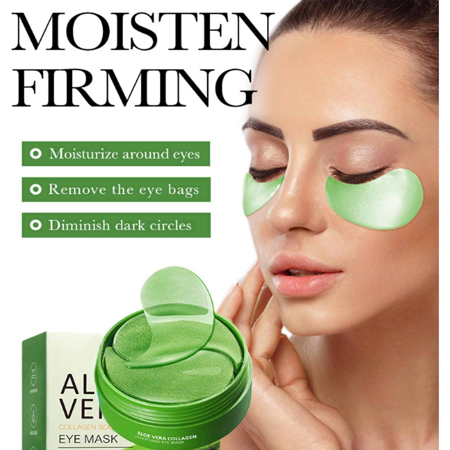 Mascarillas de Ojos de Aloe Vera Eakroo - 60 Piezas Hidratantes