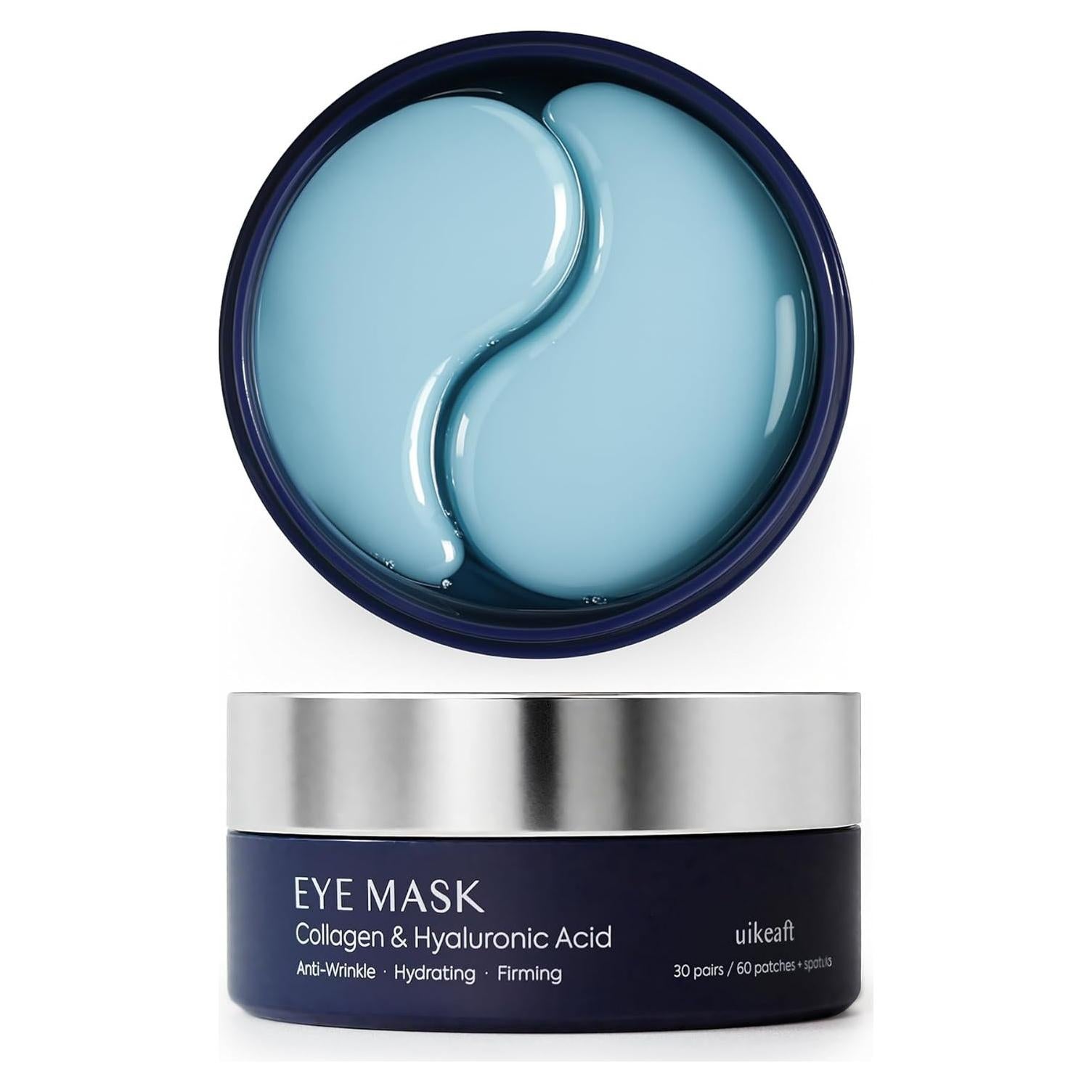 Parche para Ojos Uikeaft - 30 Pares Hidrogel Antiarrugas con Colágeno y Retinol