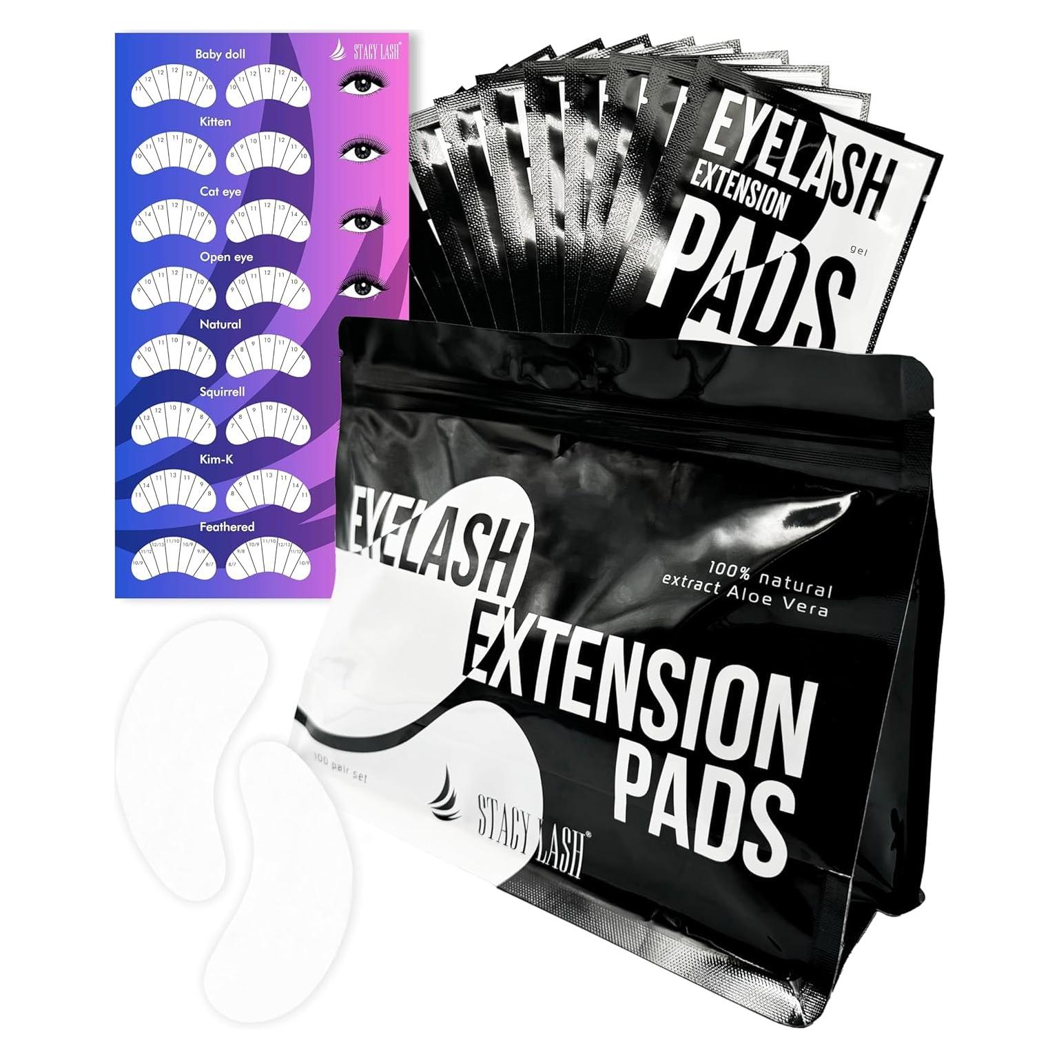 100 Pares Almohadillas de Gel Stacy Lash para Ojos con Aloe Vera