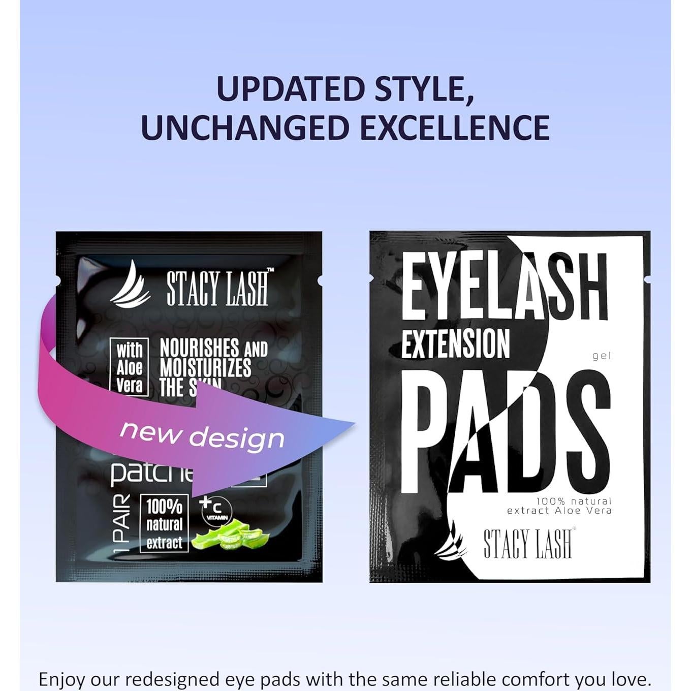 100 Pares Almohadillas de Gel Stacy Lash para Ojos con Aloe Vera