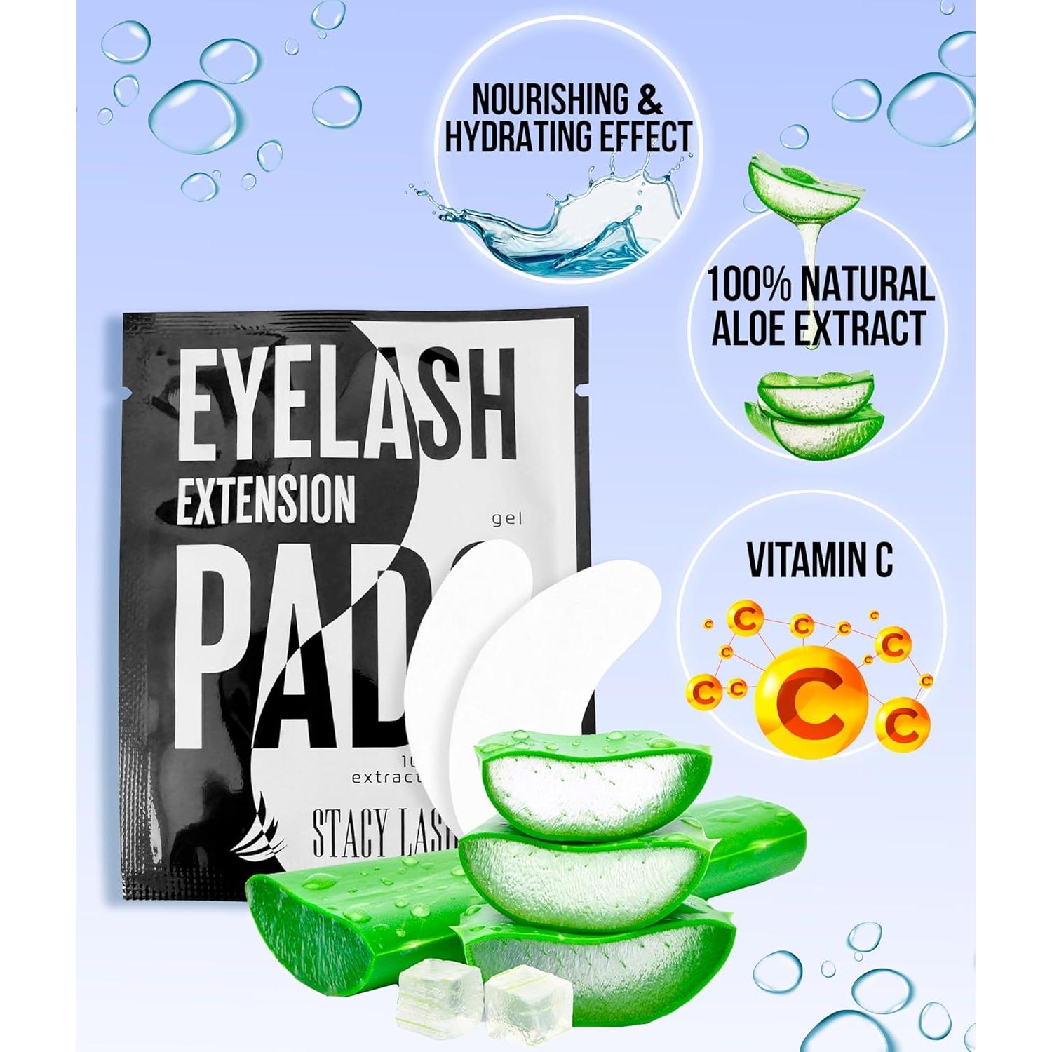 100 Pares Almohadillas de Gel Stacy Lash para Ojos con Aloe Vera