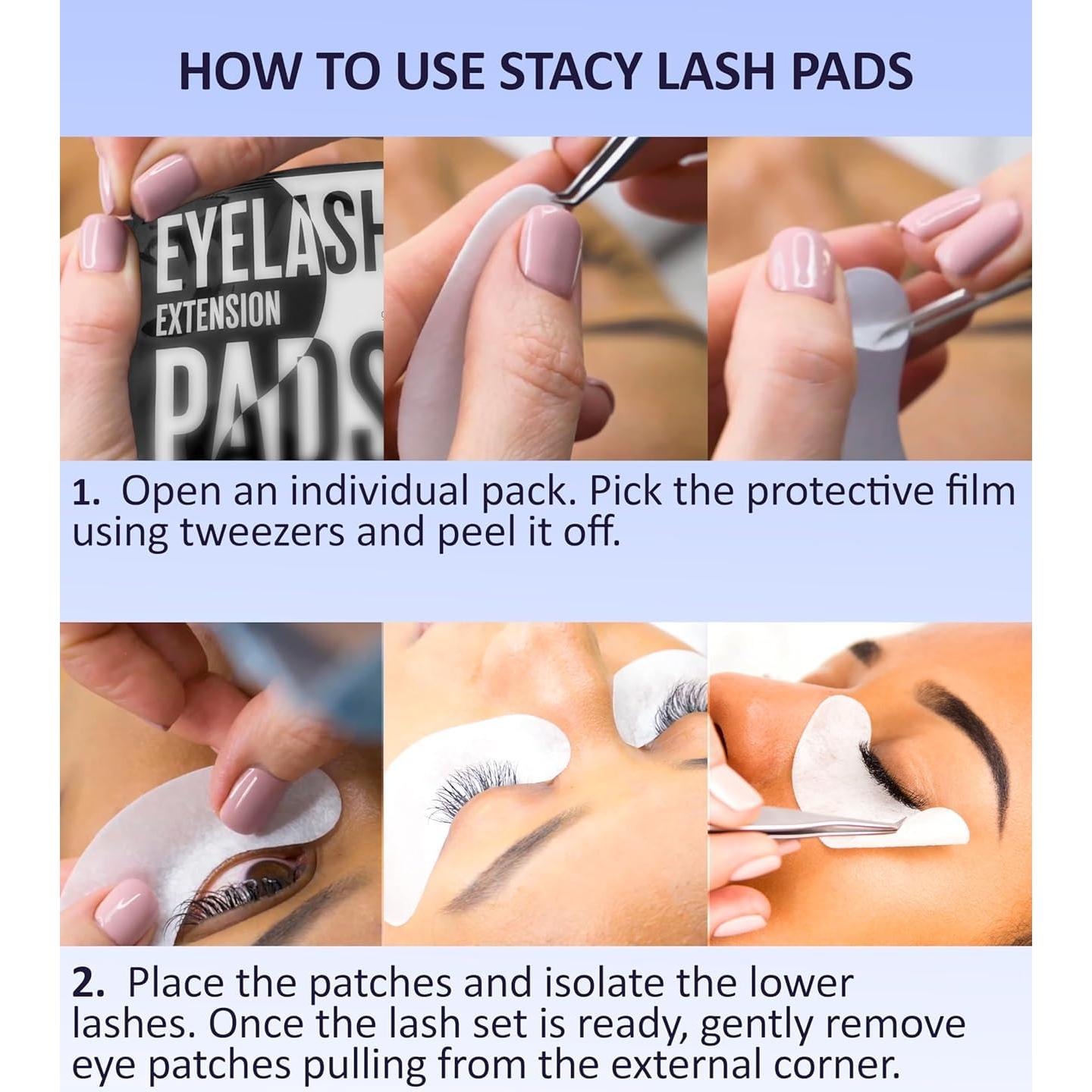100 Pares Almohadillas de Gel Stacy Lash para Ojos con Aloe Vera