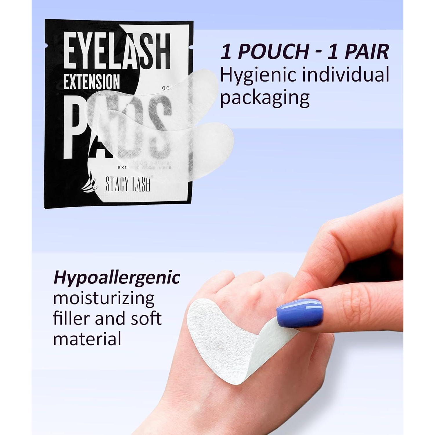 100 Pares Almohadillas de Gel Stacy Lash para Ojos con Aloe Vera