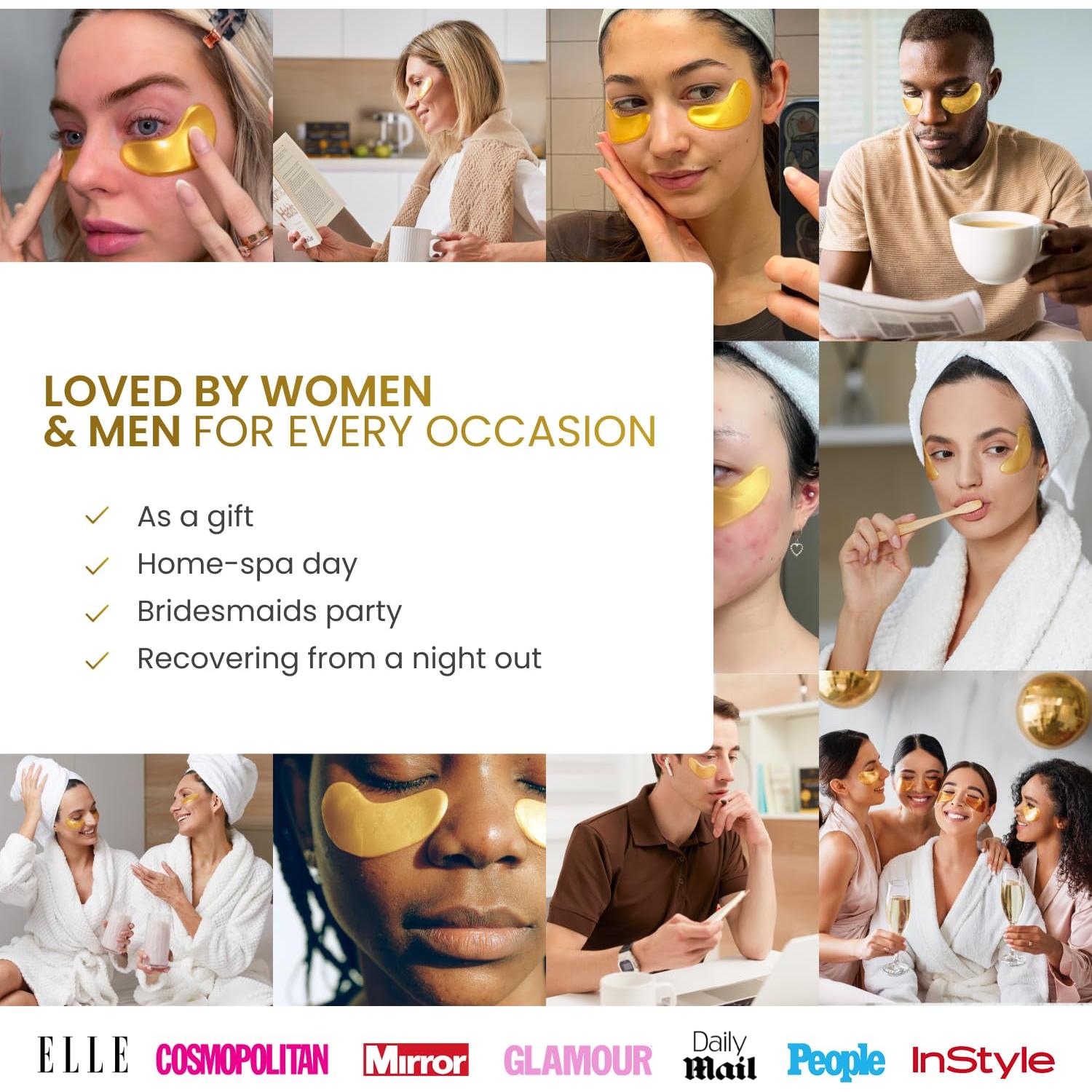 Parche de Ojos Dorado Plantifique | 20 Pares | Hidratante y Revitalizante