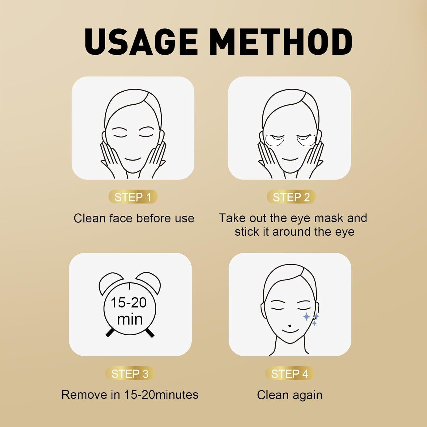 Parche para Ojos CHMI 24K Oro - 50 Pares Hidratantes